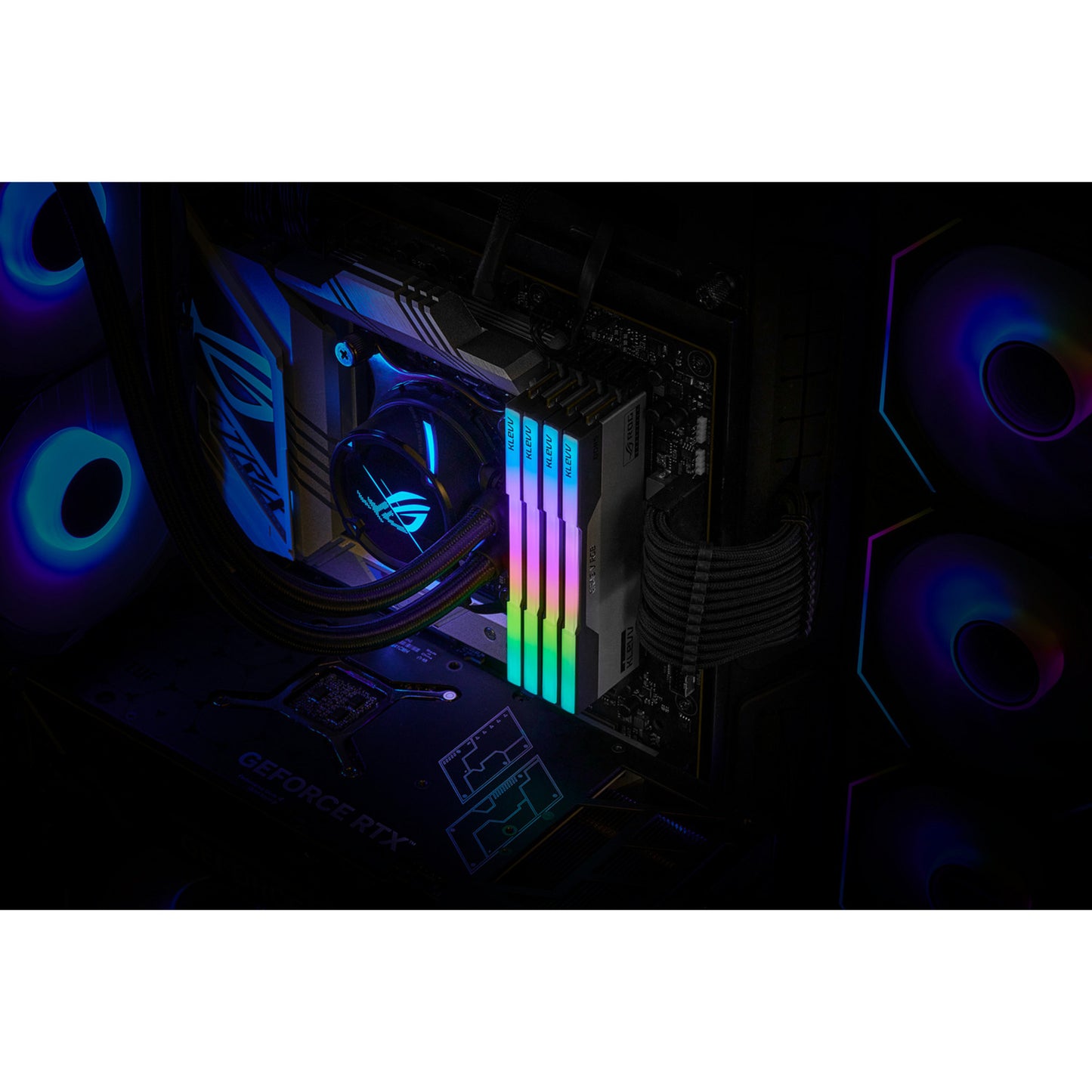 KLEVV cras v rgb rog 32 gb ddr5-6200 (2x 16 gb) werkgeheugen (wit, kd5agua80-62b320p, xmp, expo)