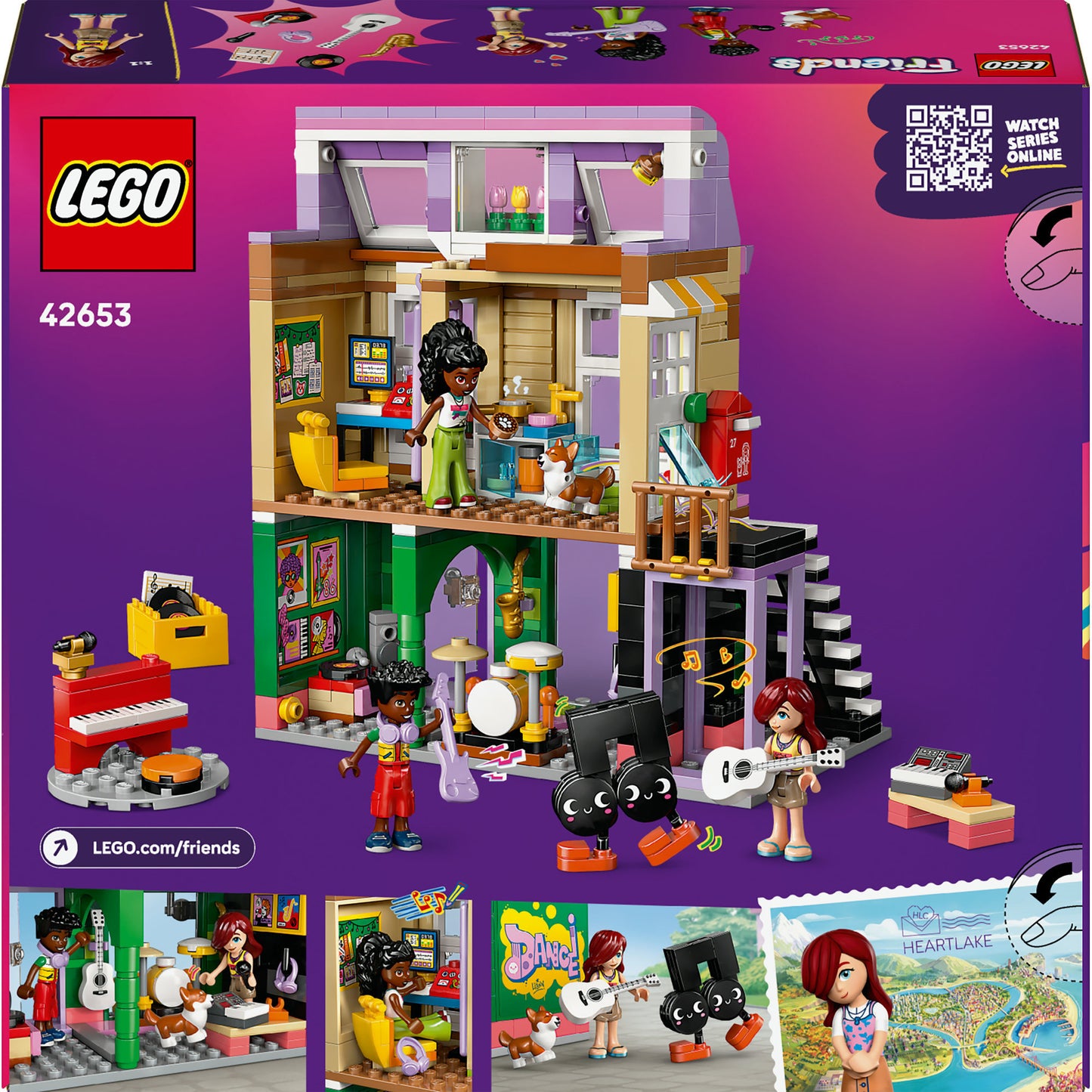 LEGO friends 42653 muziekwinkel en appartement