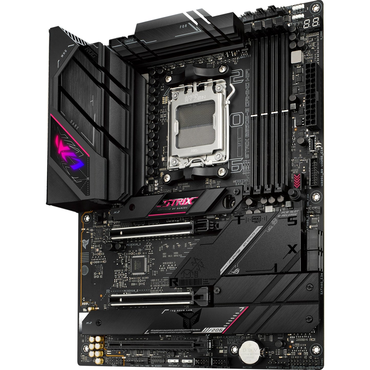 ASUS rog strix b650e-e gaming wifi socket am5 moederbord (zwart, raid, 2.5 gb-lan, wi-fi 6e, bt, sound, atx)