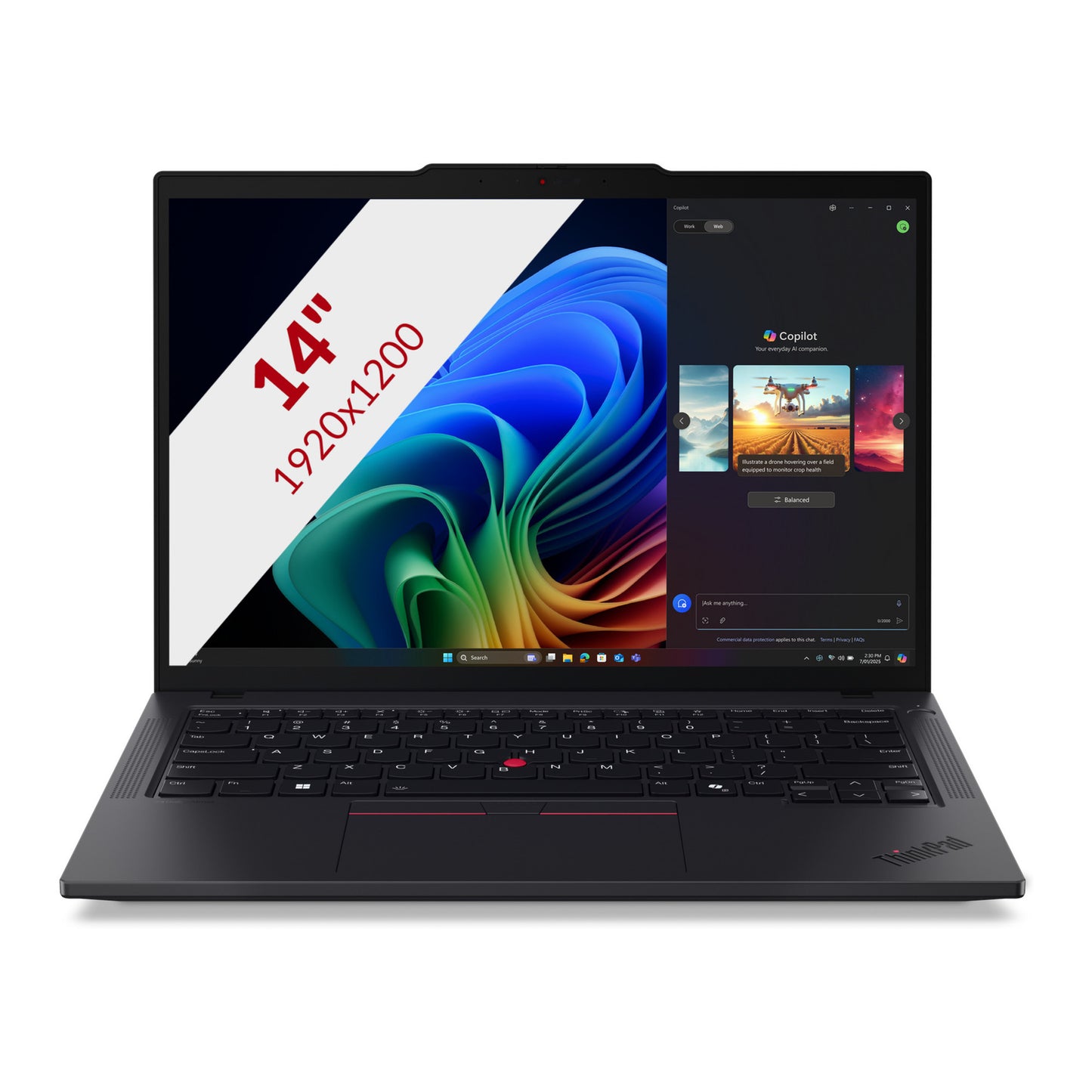 Lenovo thinkpad t14 gen 6 (21qj0053mh) 14 copilot+ laptop (zwart | ryzen ai 7 pro 350 | radeon 860m graphics | 32 gb | 1 tb ssd)