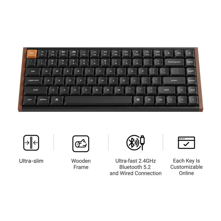 Keychron k3 max se qmk wireless custom mechanical keyboard (zwart, us lay-out (qwerty), milk pom red, 75%, rgb, hot swap, 2.4 ghz | bluetooth 5.3 | usb-c)