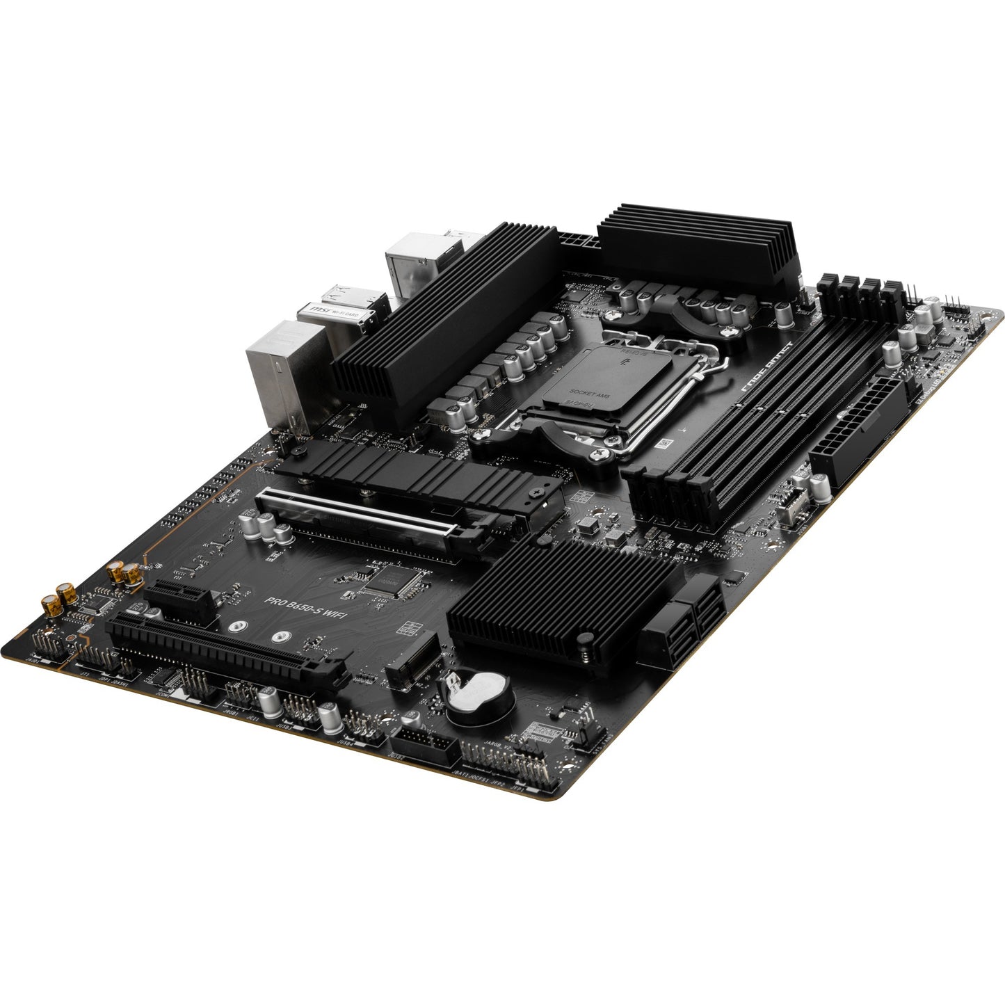 MSI pro b650-s wifi socket am5 moederbord (zwart, raid, 2.5 gbe-lan, wi-fi 6e, bt, sound, atx)