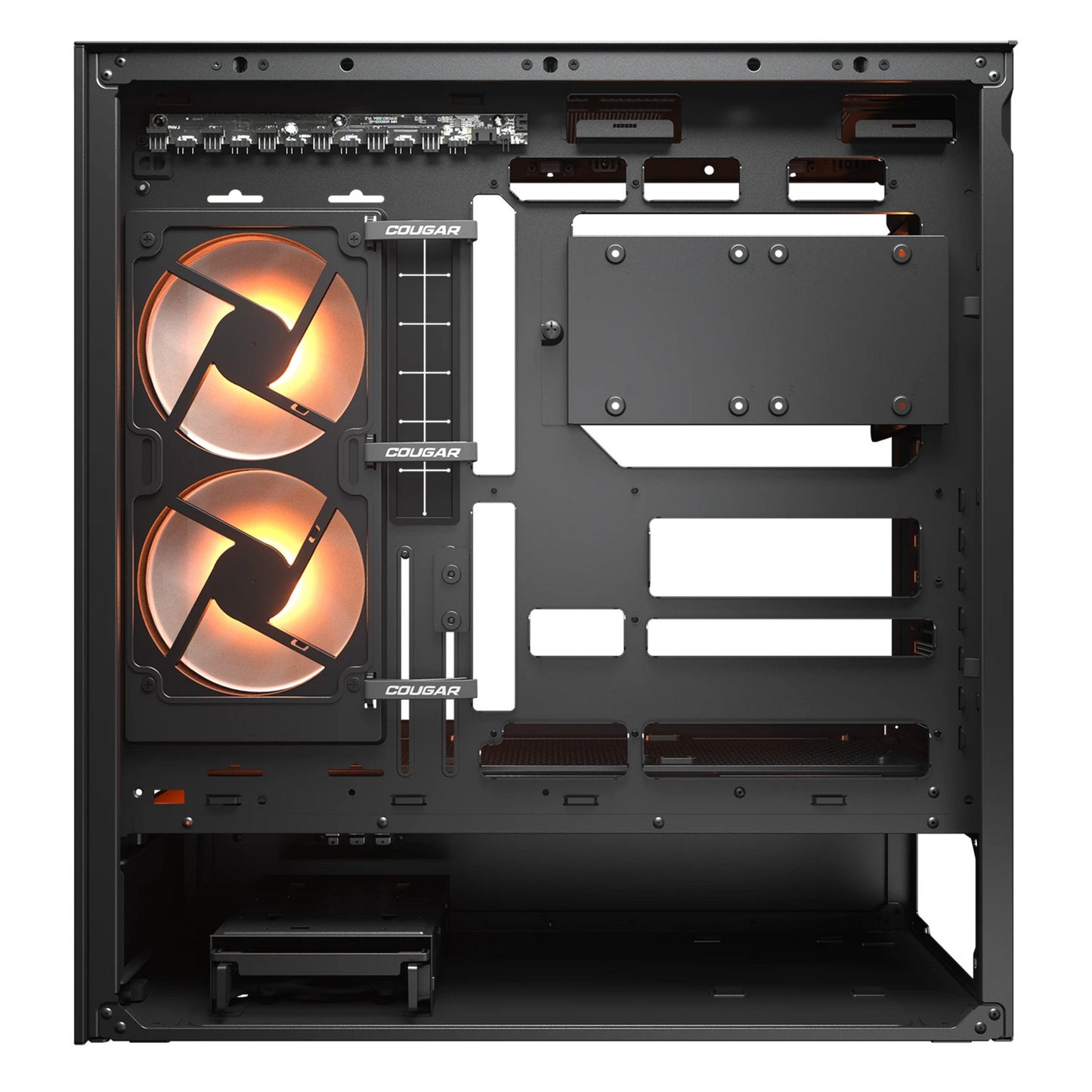Cougar cfv235 midi tower behuizing (zwart | 2x usb-a | 1x usb-c | rgb | tempered glass)