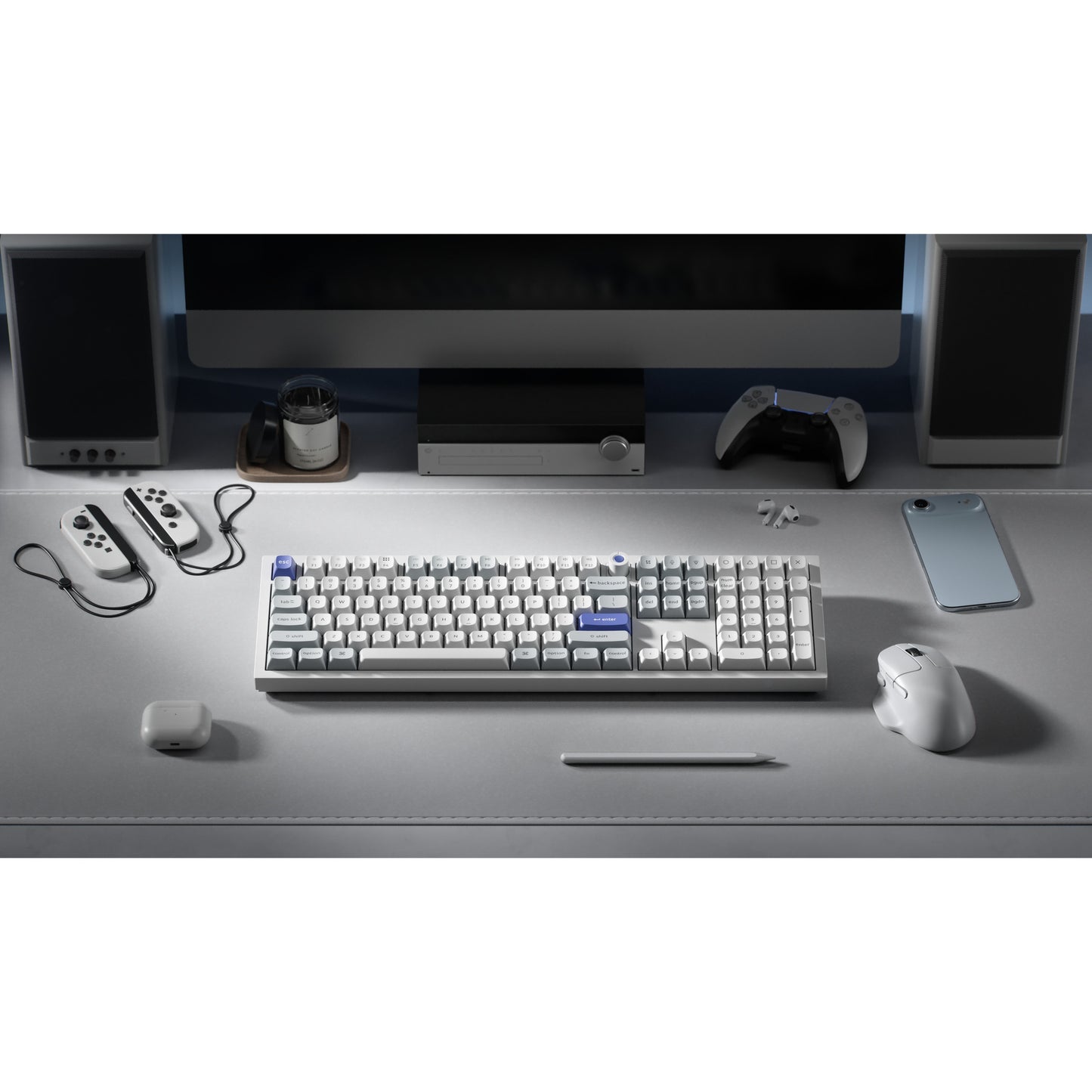 Keychron q6 he 8k magnetic switch keyboard (wit, us lay-out (qwerty), ultra-fast lime, 100%, rgb, hot swap, 8k)