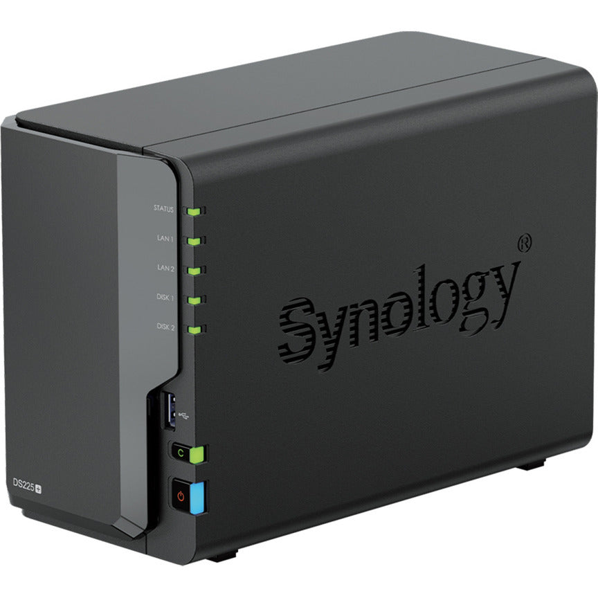 Synology diskstation ds225+ nas (zwart, 1x 1gbe lan, 1x 2.5gbe lan, 2x usb 3.2 gen 1)