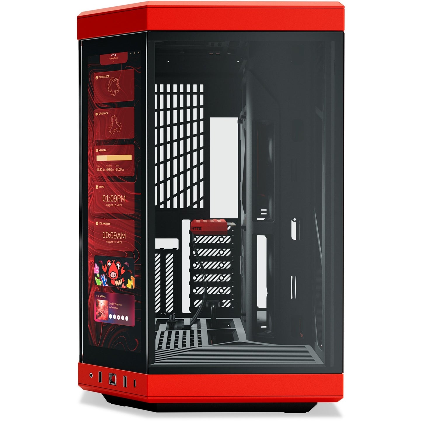 HYTE y70 touch infinite midi tower behuizing (zwart | 2x usb-a | 1x usb-c | tempered glass)