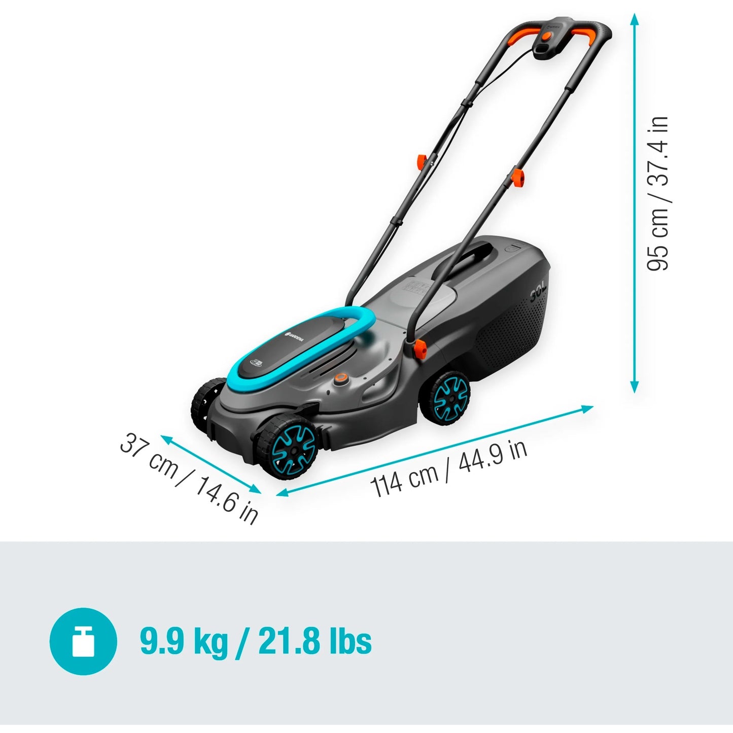 GARDENA accugrasmaaier powermax 32 18v p4a solo (zwart grijs, accu en oplader niet inbegrepen, power for all alliance)