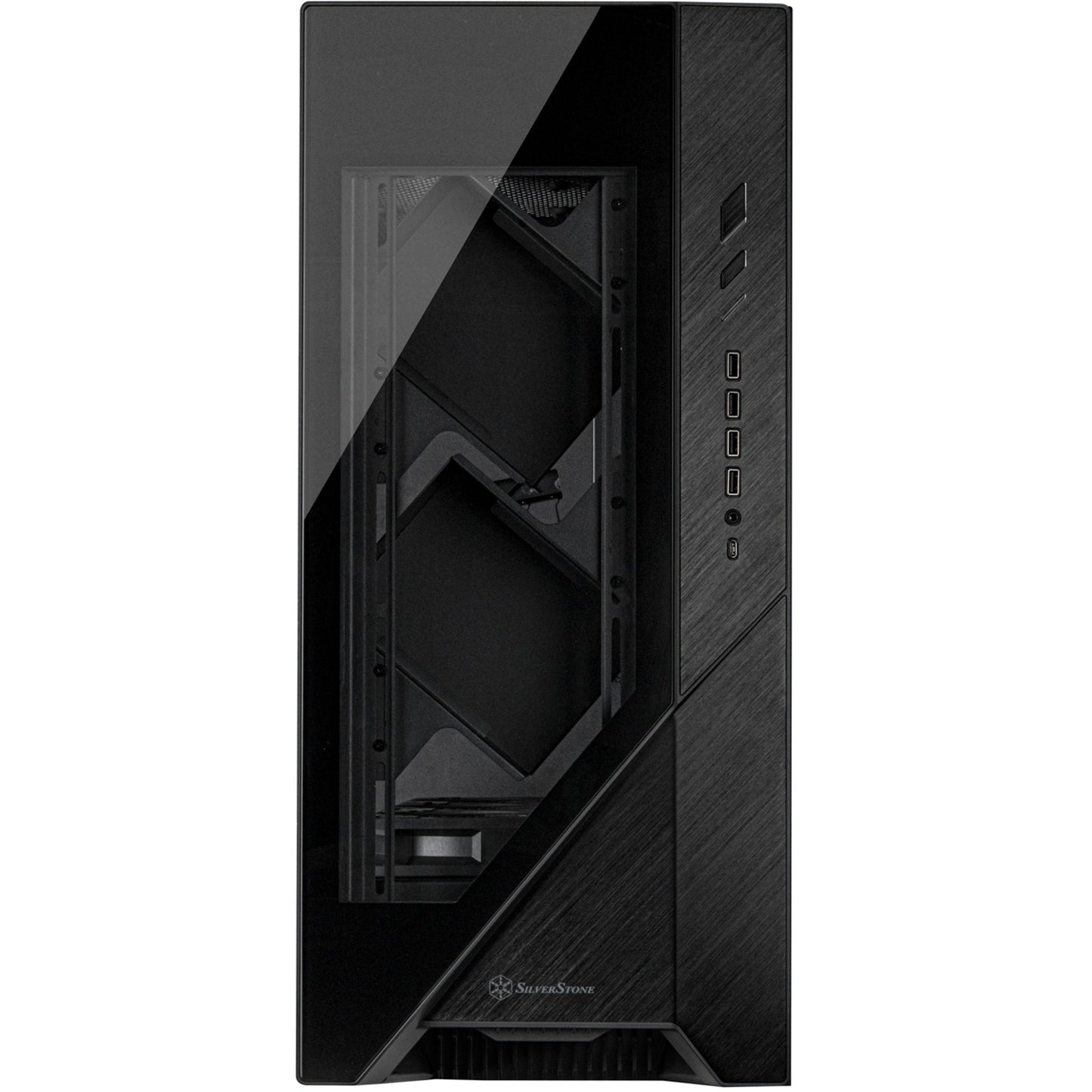 SilverStone alta f2 big tower behuizing (zwart | 4x usb-a | 1x usb-c | tempered glass)