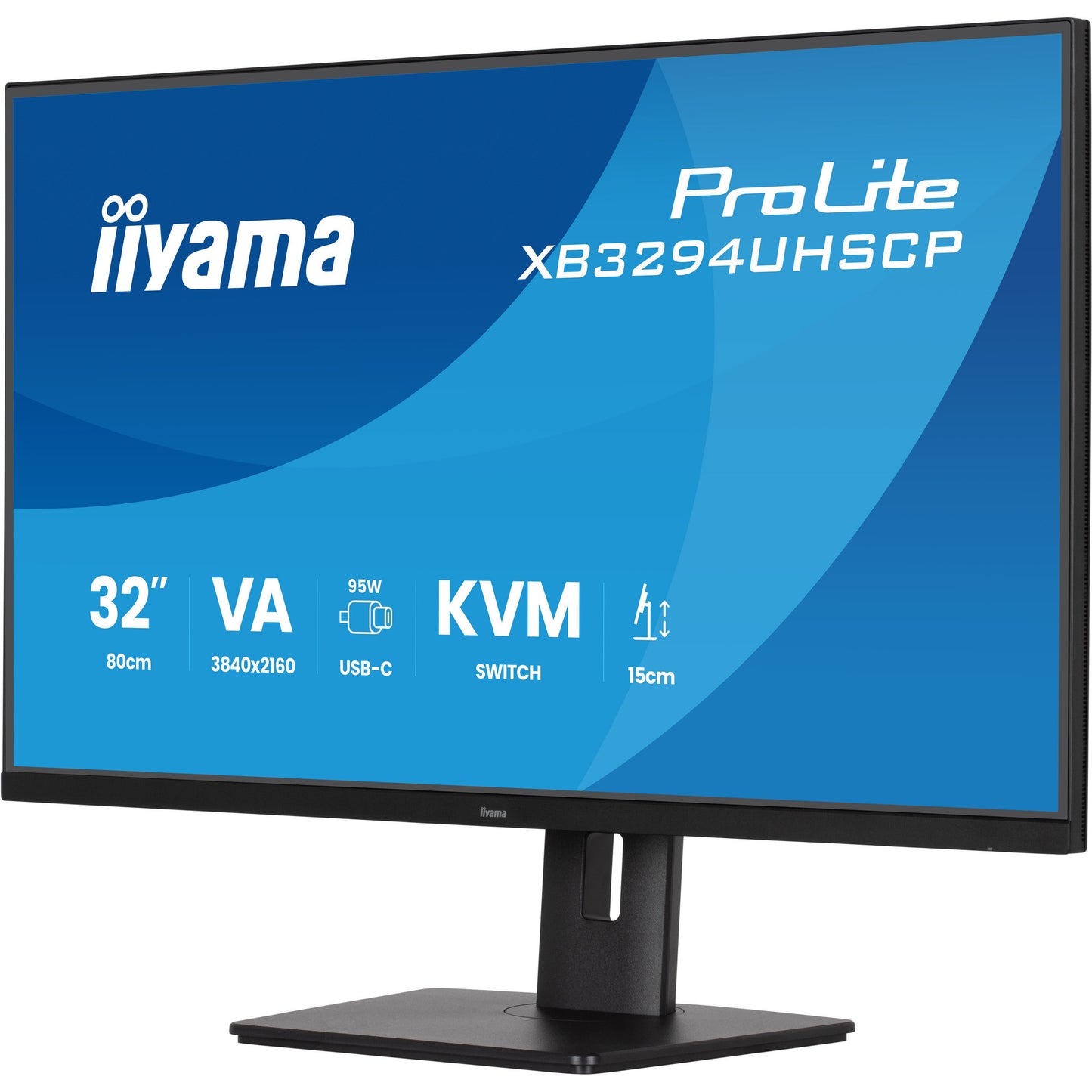 Iiyama prolite xb3294uhscp-b1 31.5 4k uhd monitor (zwart, 2x hdmi, displayport, 2x usb-a, 2x usb-c)