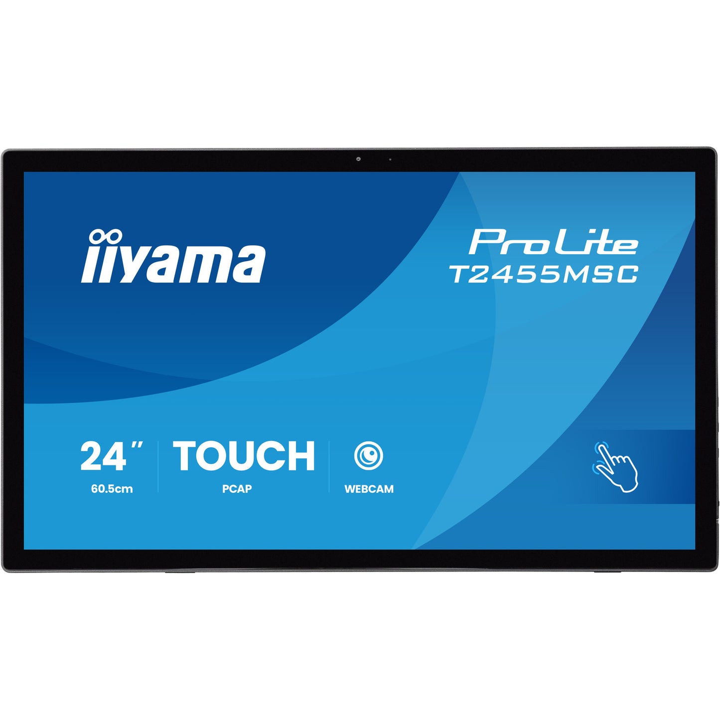 Iiyama prolite t2455msc-b2 23.8 touchscreen monitor (zwart, 120 hz, hdmi, displayport, audio, usb, webcam, touch)