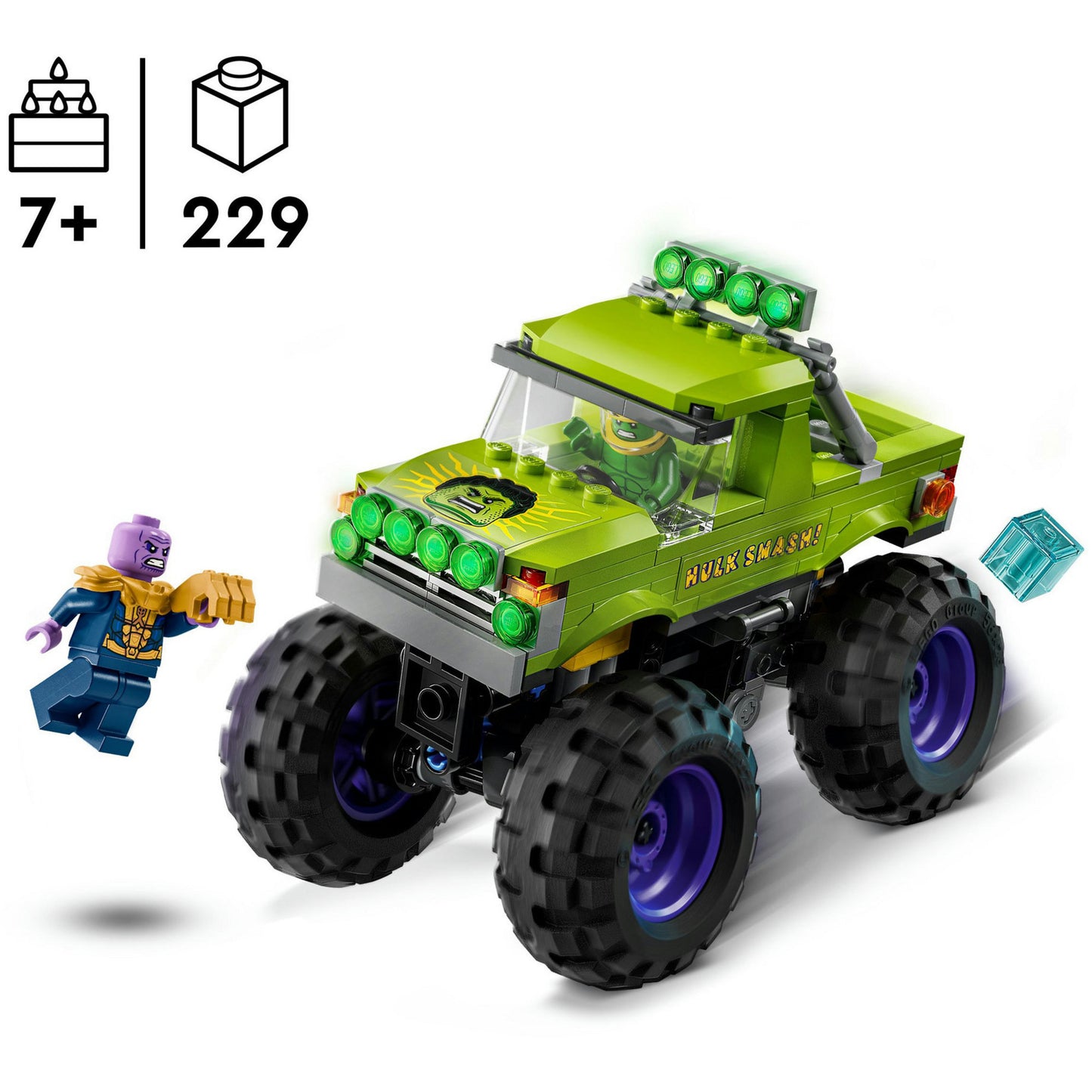 LEGO marvel 76312 de hulk truck vs. thanos