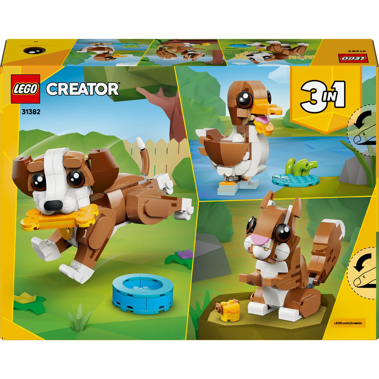 LEGO schattige dieren: speelse puppy constructiespeelgoed (31382)