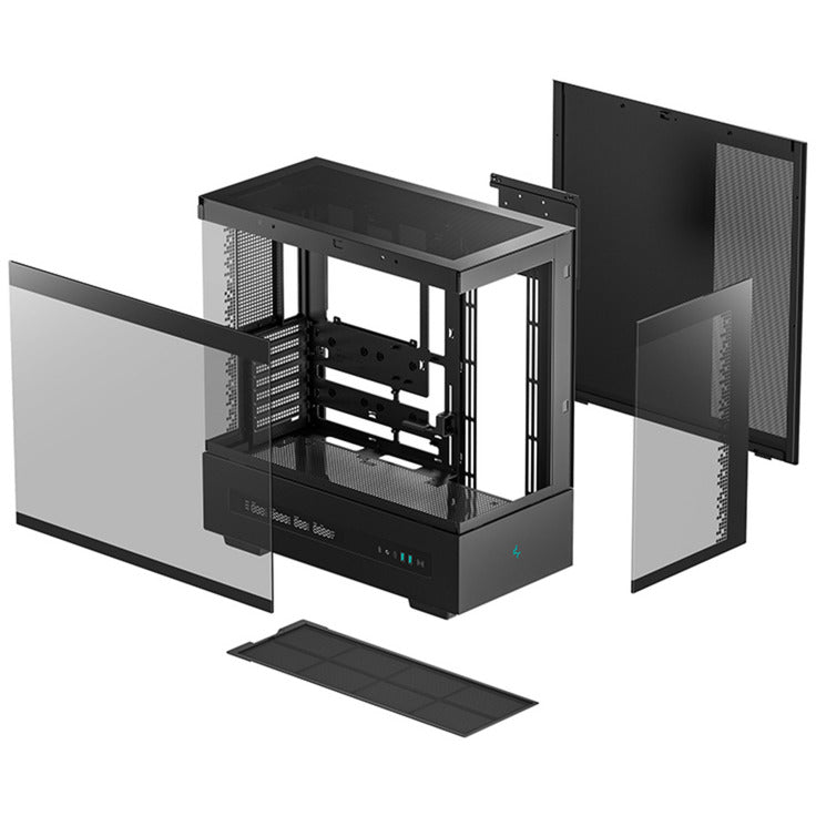 DeepCool ch690 digital midi tower behuizing (zwart | 2x usb-a | 1x usb-c | tempered glass)