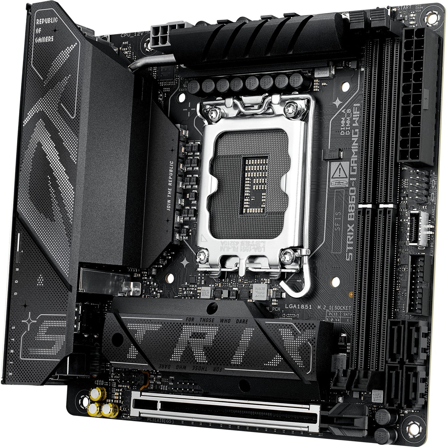 ASUS rog strix b860-i gaming wifi socket 1851 moederbord (raid, 2.5 gb-lan, wi-fi 7, bt, sound, mini-itx)