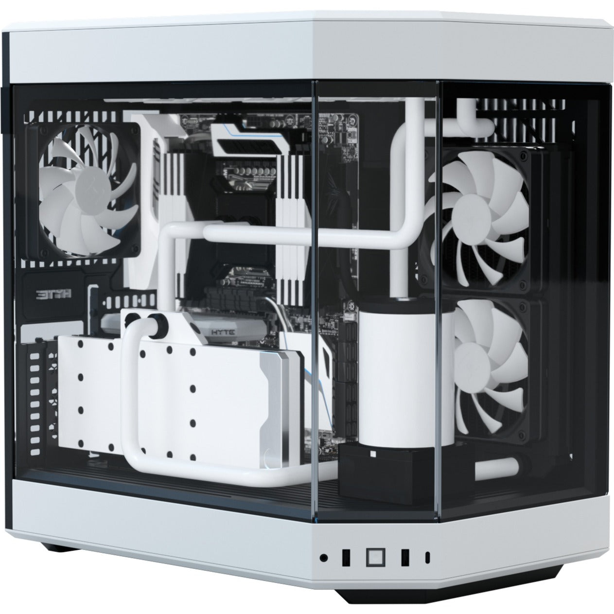 HYTE y60 midi tower behuizing (wit zwart | 3x usb-a | tempered glass)
