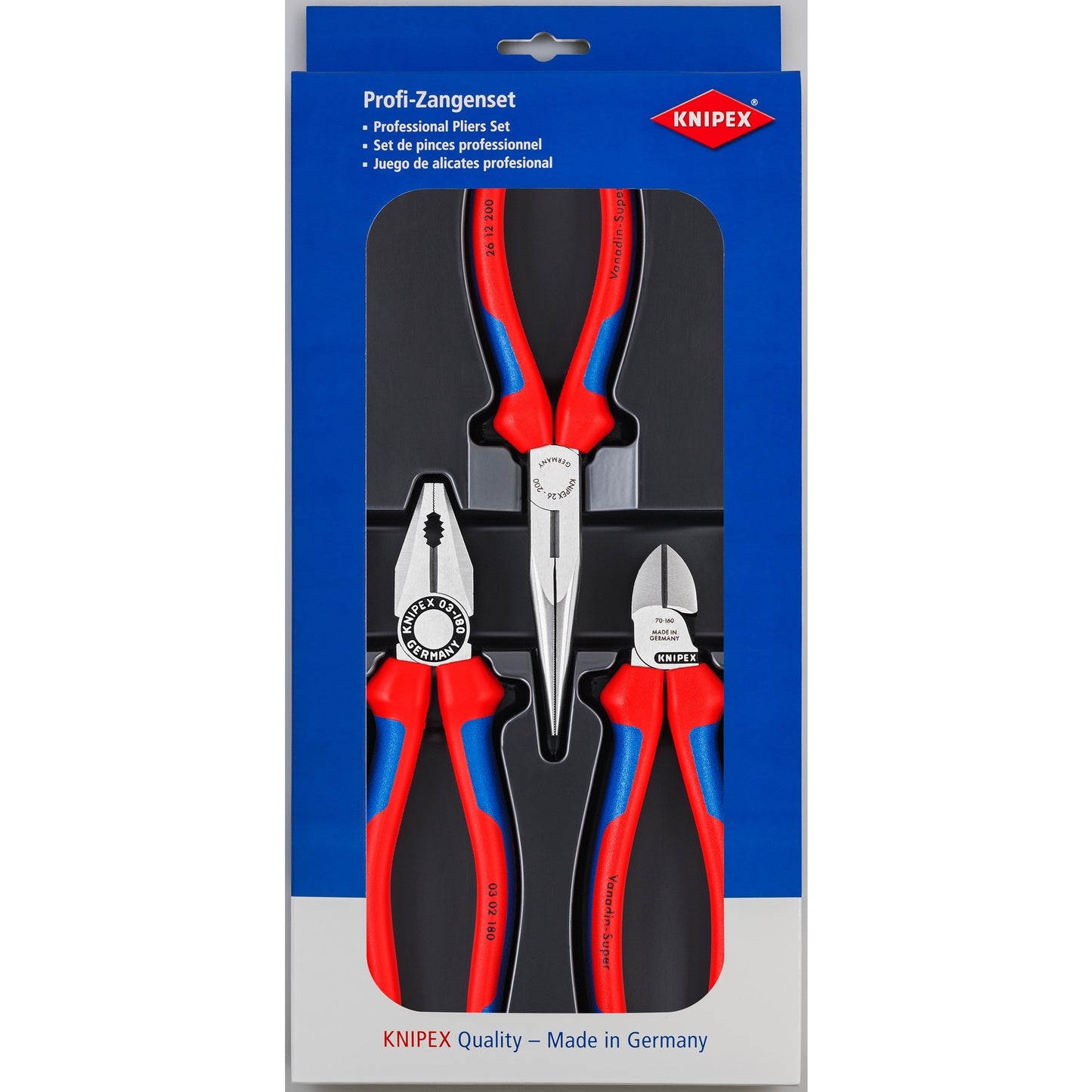 KNIPEX montage-set 00 20 11 tangenset (blauw, 3-delig)