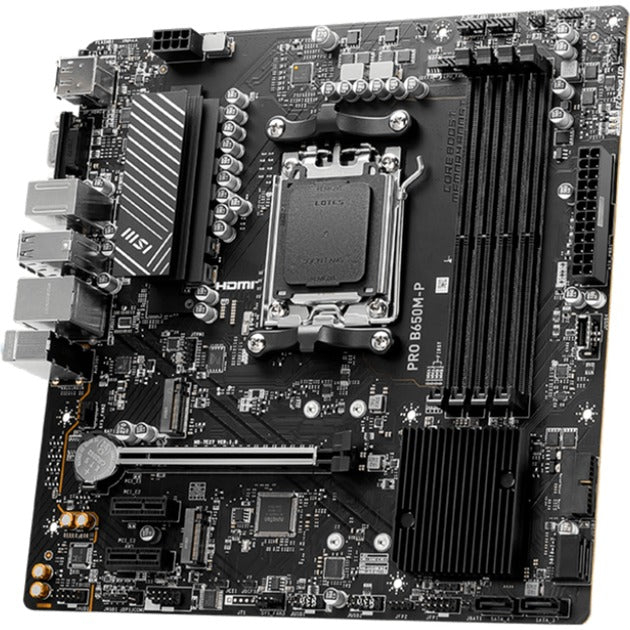 MSI pro b650m-p socket am5 moederbord (zwart, raid, 2.5 gb-lan, sound, µatx)