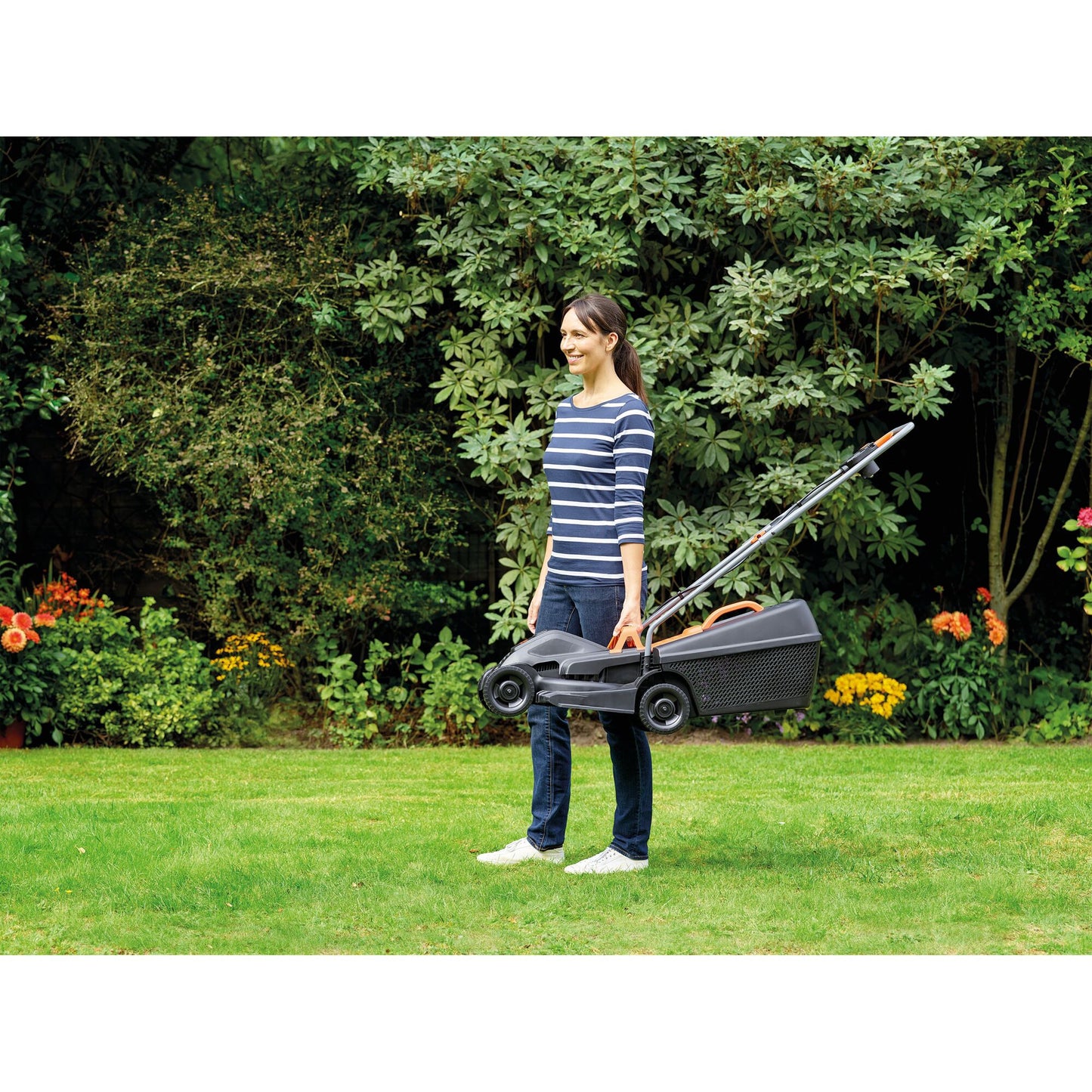 BLACK+DECKER 1000w 32cm grasmaaier + 250w grastrimmer (zwart oranje, gazons tot 250m²)