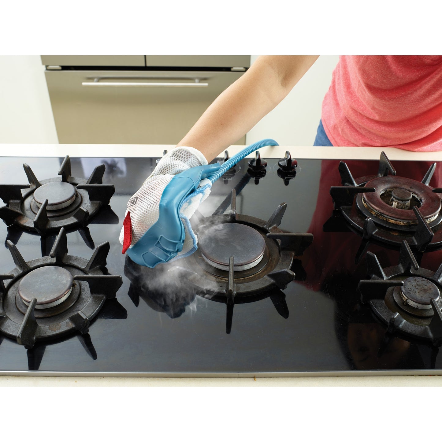 BLACK+DECKER 1600w steam-mop bhsm1615dam-qs stoomreiniger (wit blauw, incl. steamitt, deltavoet en 17 accessoires)