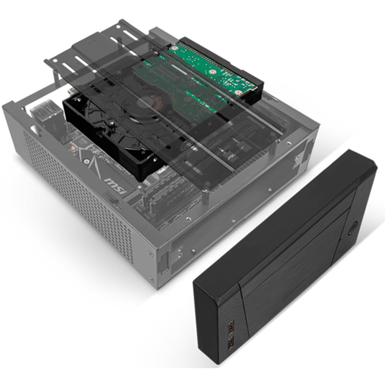 SilverStone sst-ml10b htpc behuizing (zwart | 2x usb-a)