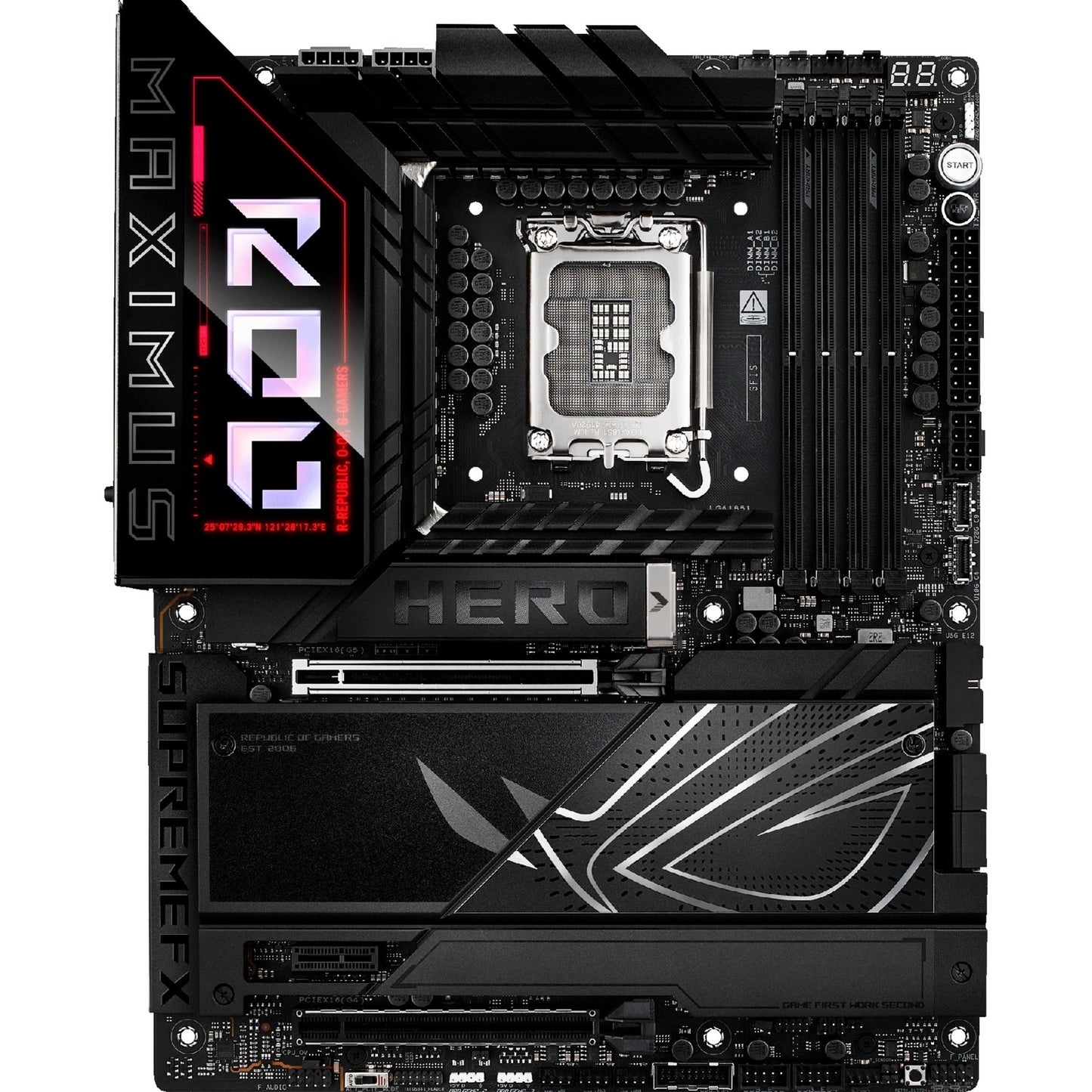 ASUS rog maximus z890 hero socket 1851 moederbord (zwart, raid, 2.5gb-lan, 5gb-lan, wi-fi 7, bt, sound, atx)