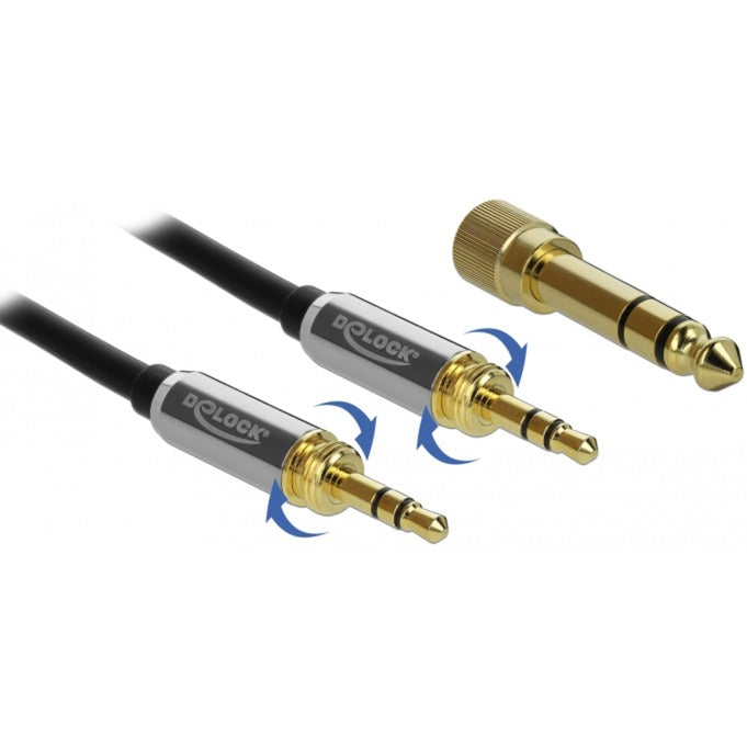 DeLOCK stereokabel 3,5 mm 3 pin-stekker > 3,5 mm 3 pin-stekker (zwart, 0,5 meter)