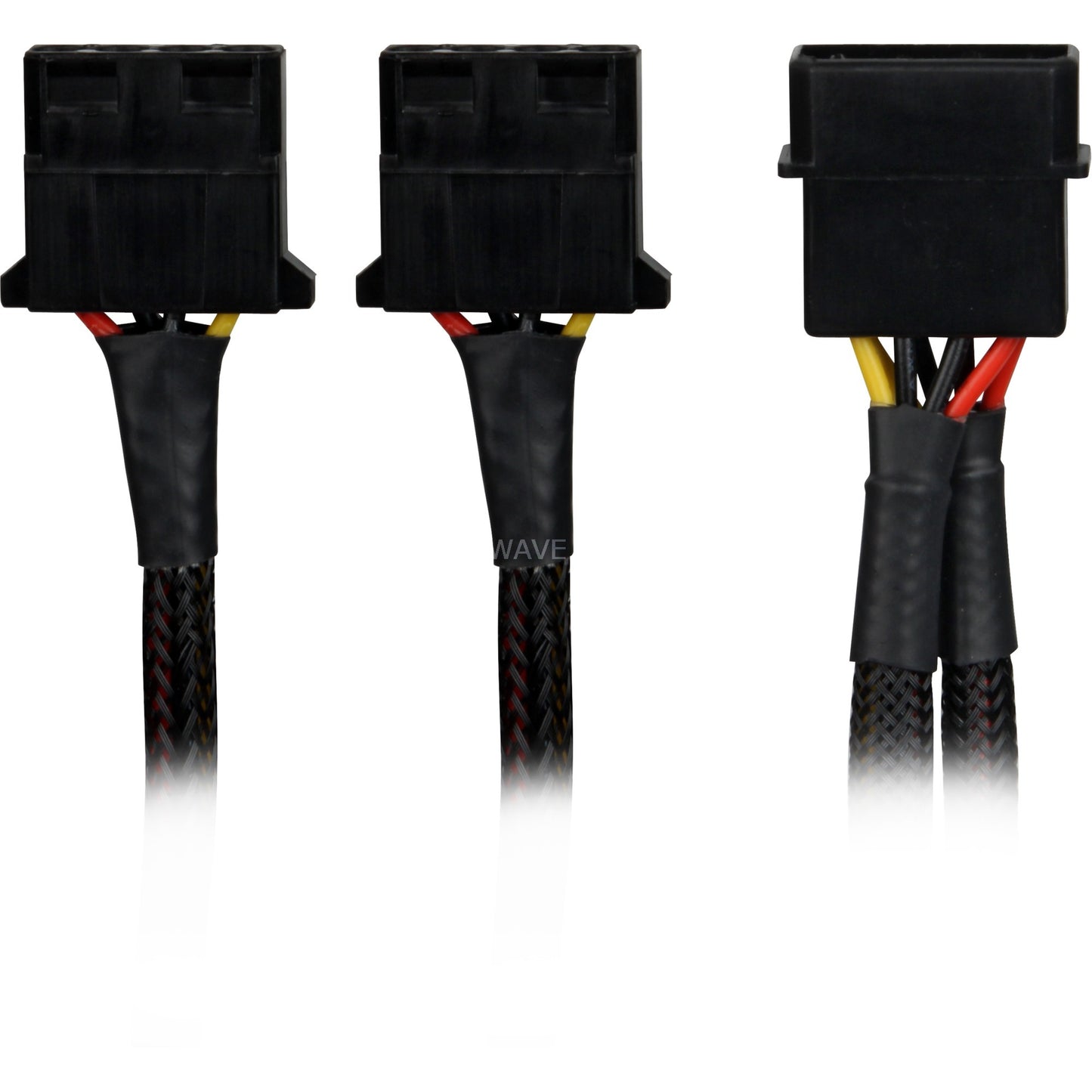 Sharkoon y- stroomadapter 4p molex, 0,15m splitterkabel (zwart)