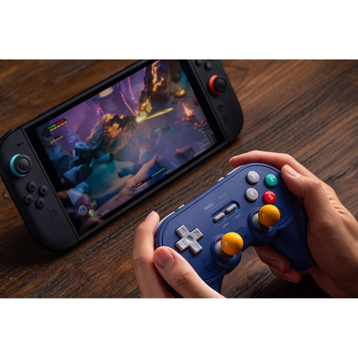 8BitDo pro 3 bluetooth gamepad (paars wit, switch 1 2, pc, android, 2.4 ghz bluetooth usb)