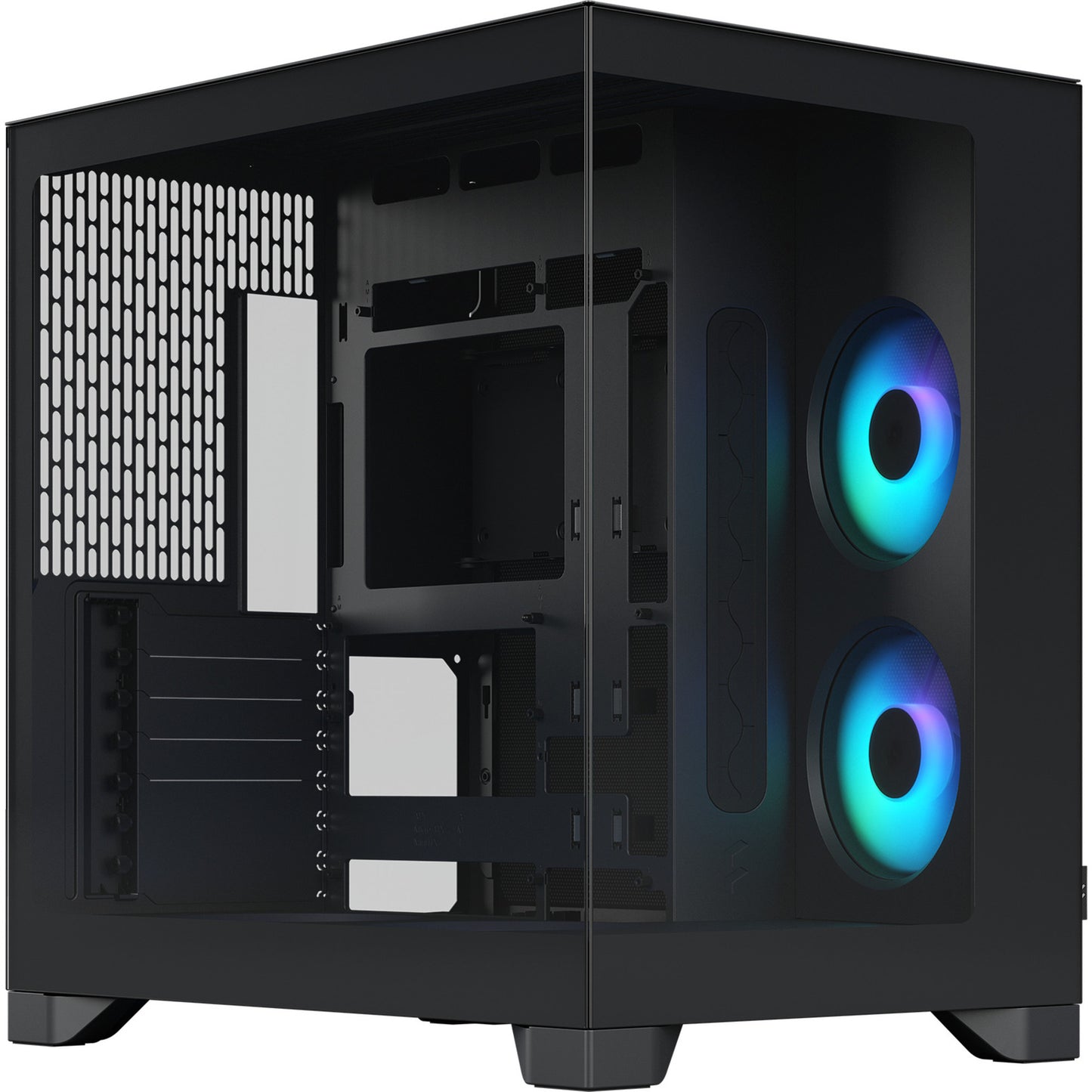 Fractal Design pop 2 vision rgb midi tower behuizing (zwart | 1x usb-a | 1x usb-c | rgb | tempered glass)