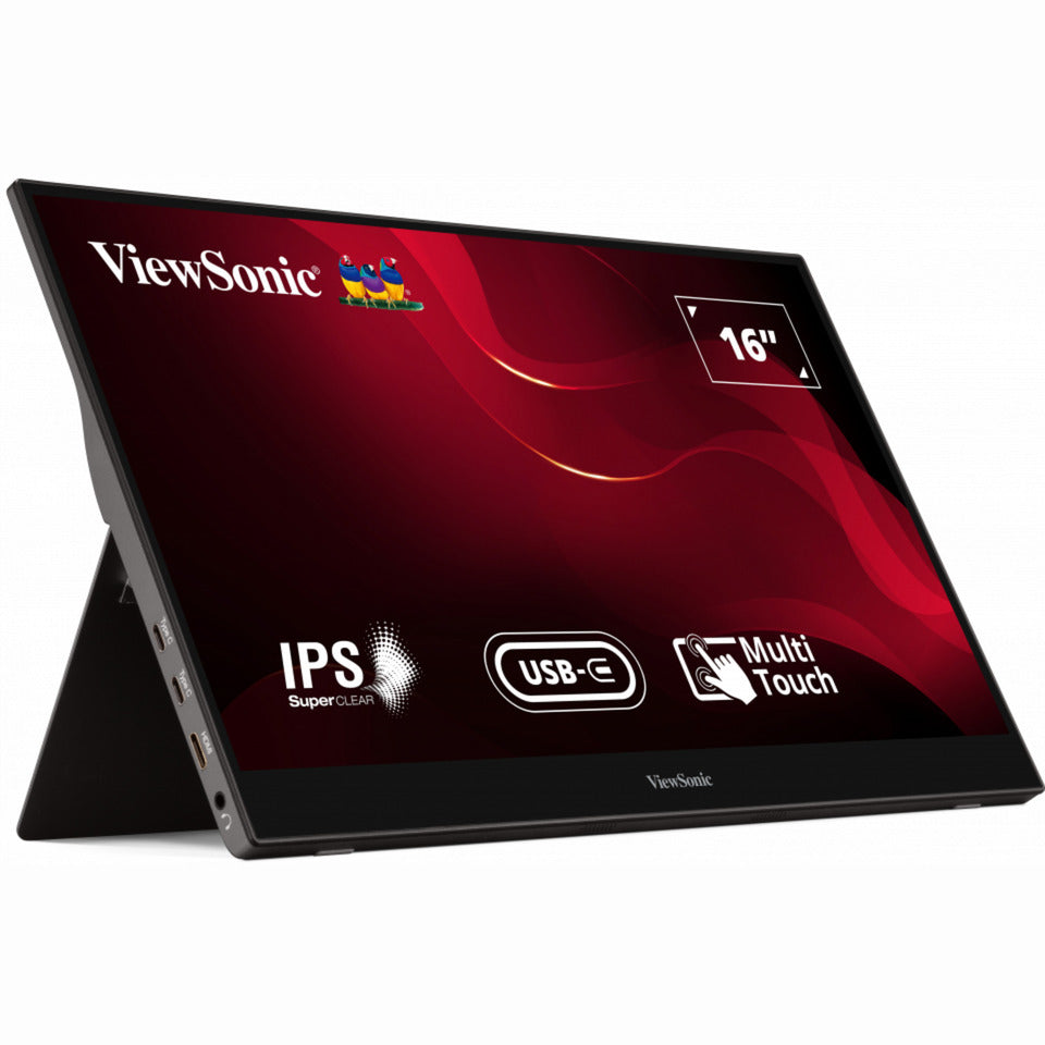 ViewSonic usb-c multi-touch portable monitor td1655 16 (zwart, 1x mini hdmi, usb-c)