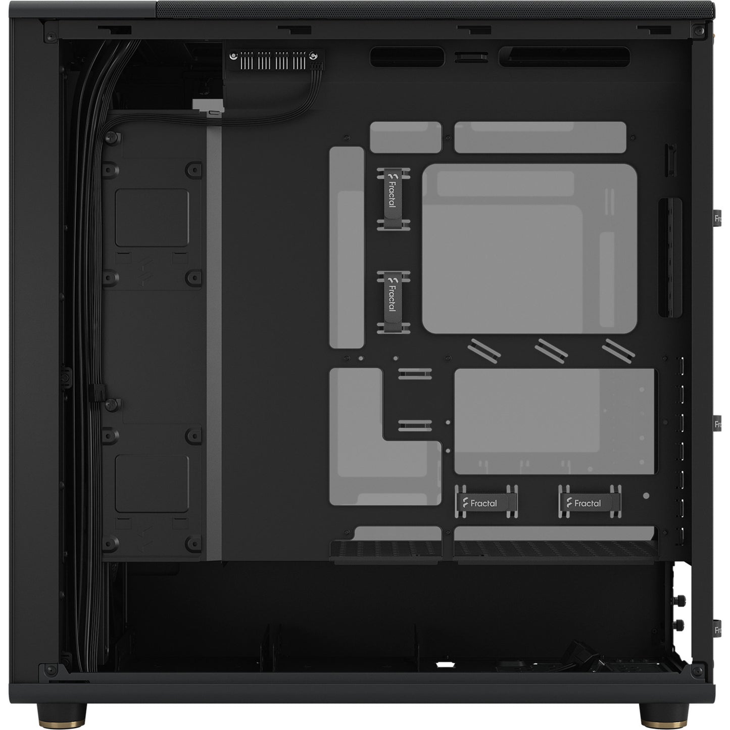 Fractal Design north xl rc charcoal black tg dark midi tower behuizing (zwart houtkleur | 2x usb-a | 1x usb-c | tempered glass)