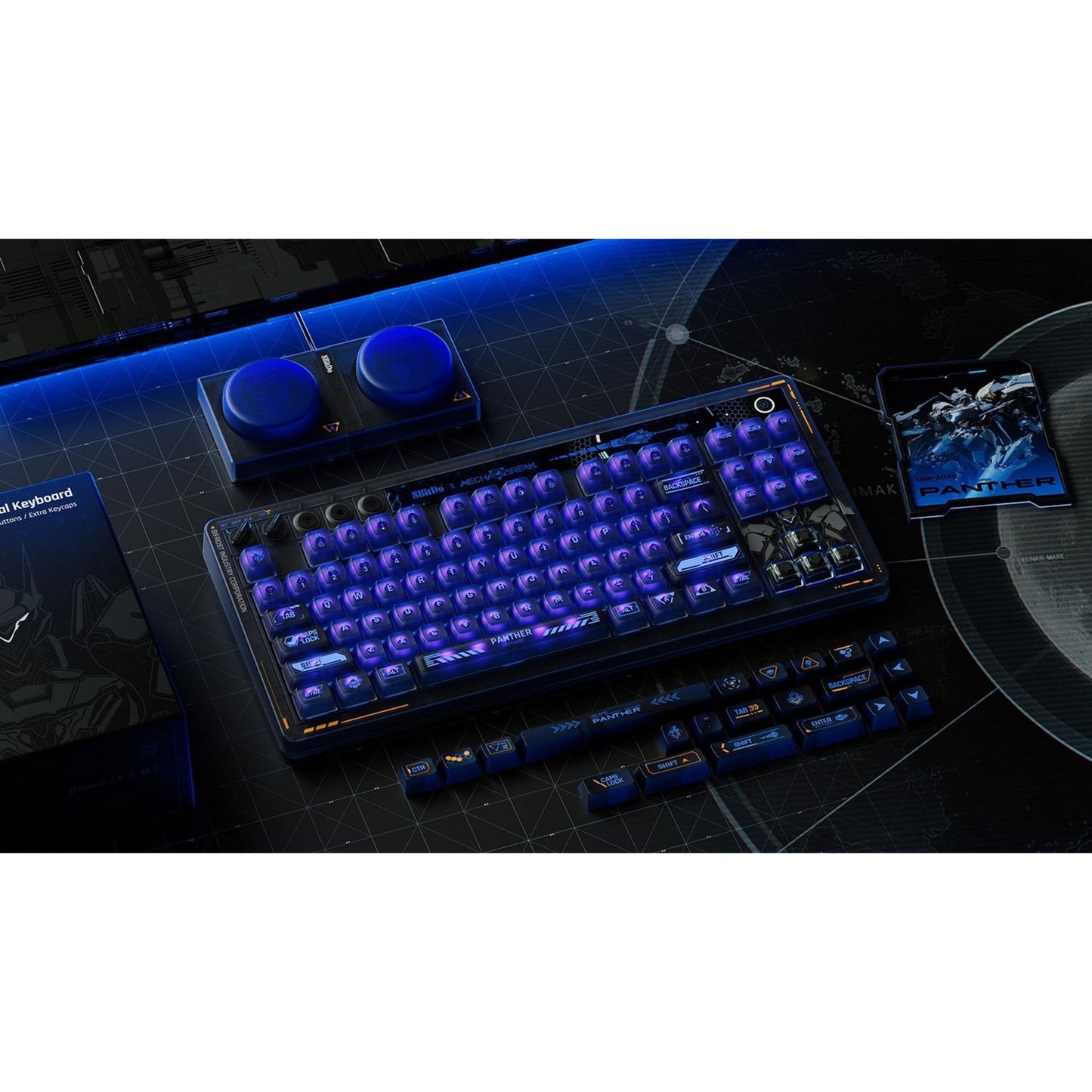 8BitDo retro 87 mechanical keyboard - mecha break (zwart, us lay-out (qwerty), kailh box jellyfish pro glaze, 80% (tkl), abs keycaps, hot-swap, bluetooth le 5.0, wireless 2.4ghz, usb)