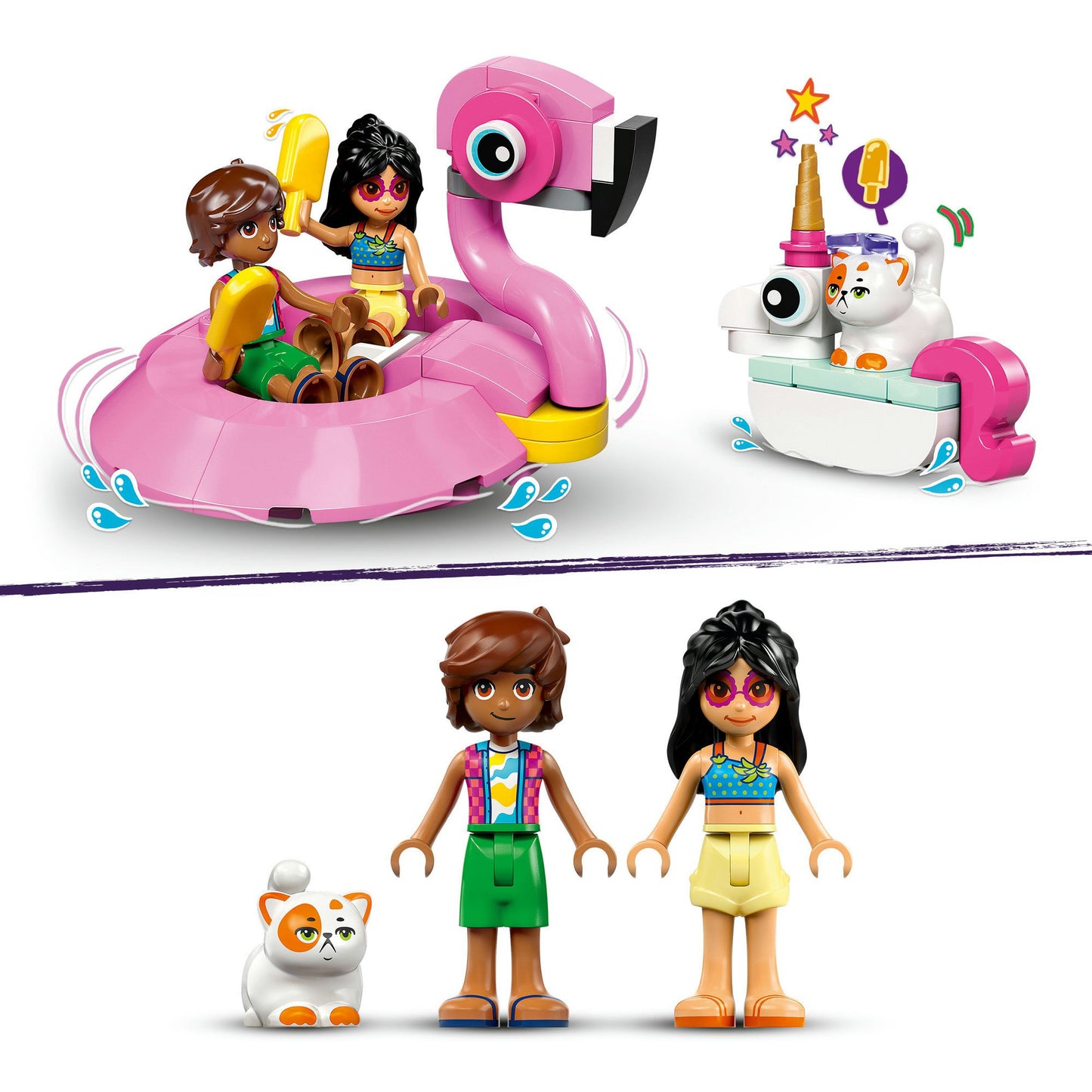 LEGO friends 42658 zwembadfeestje met flamingo en eenhoorn