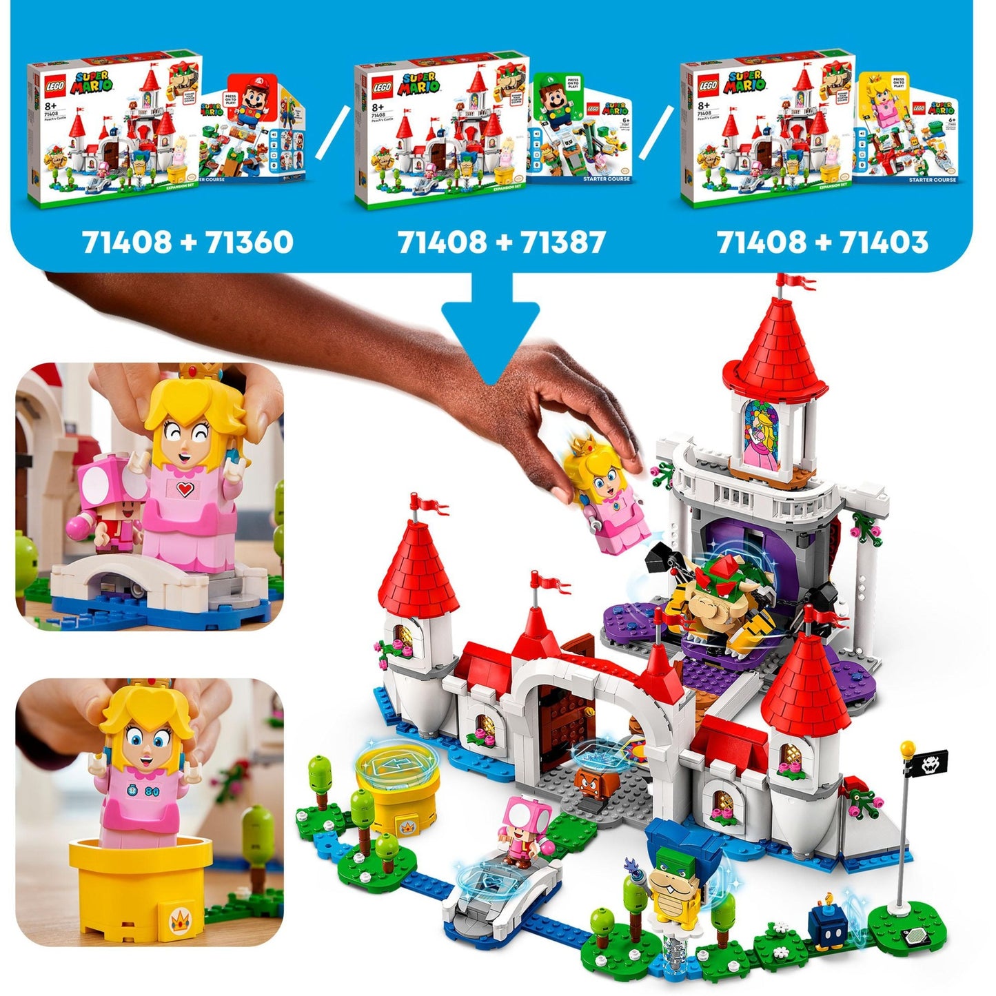 LEGO super mario - uitbreidingsset: peach’ kasteel constructiespeelgoed (71408)
