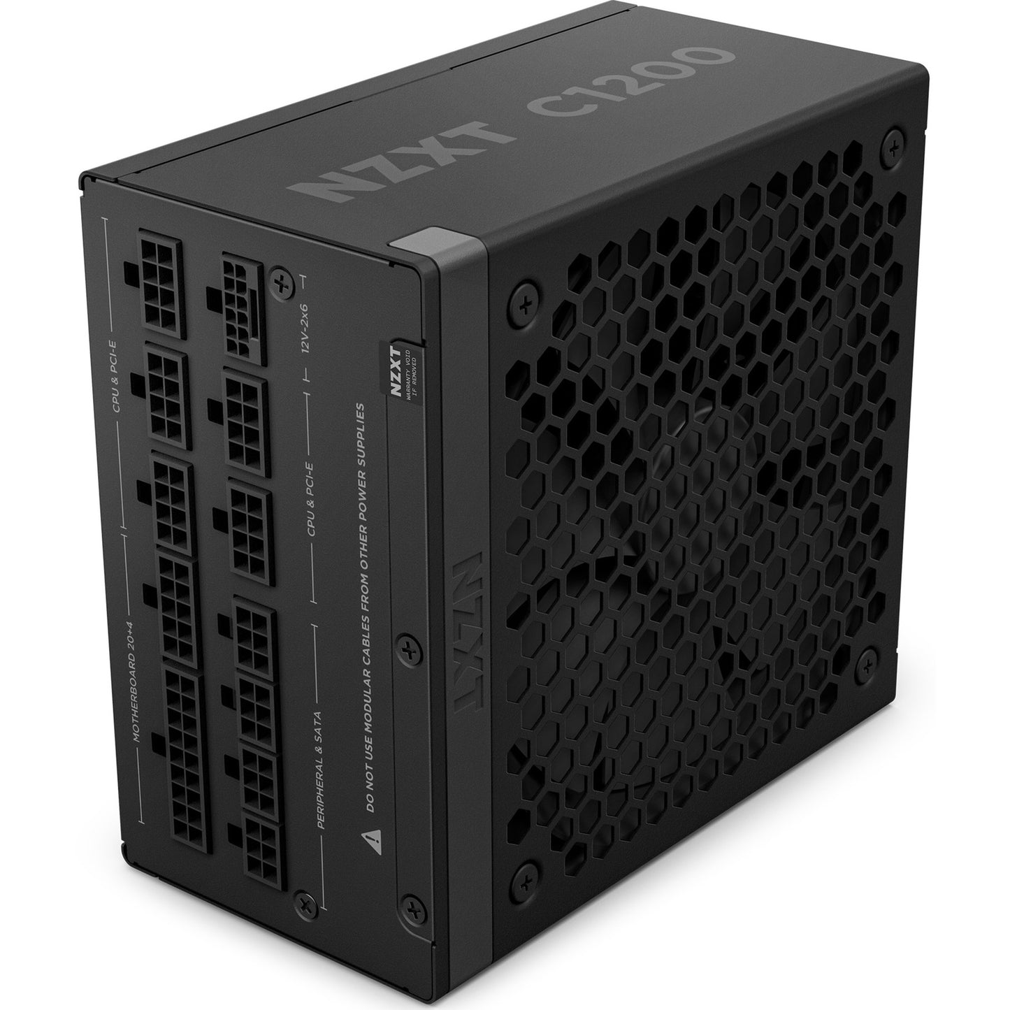 NZXT c1200 gold atx 3.1 modulaire 1200 watt voeding (zwart, 1x 12v-2x6, 3x pcie)