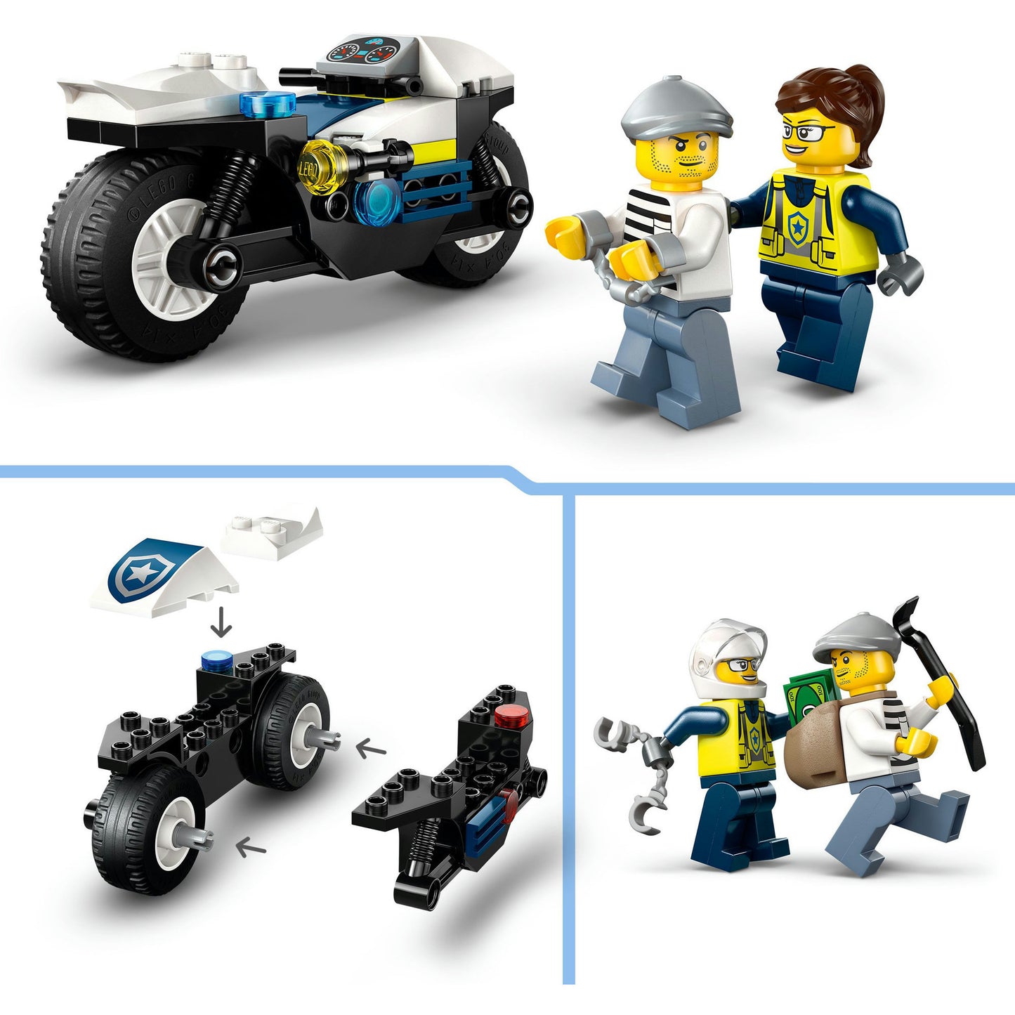 LEGO city 60455 achtervolging op politiemotor