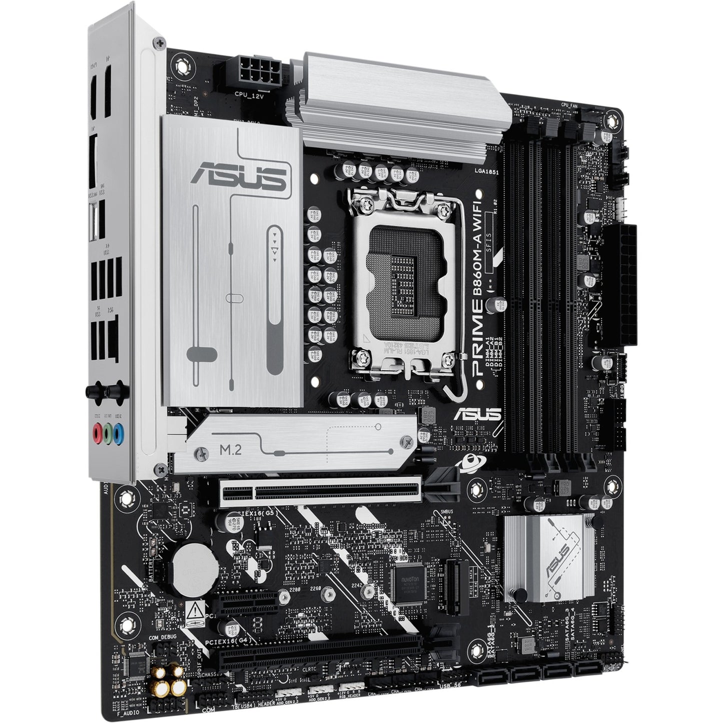 ASUS prime b860m-a wifi socket 1851 moederbord (raid, 2.5 gb-lan, wi-fi 6e, bt, sound, µatx)