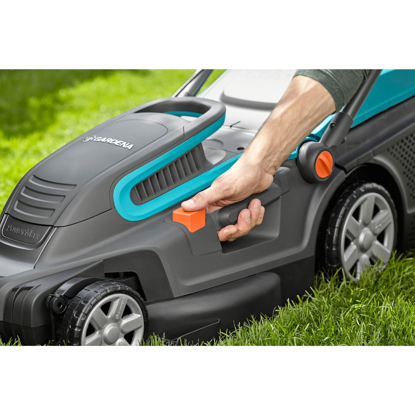 GARDENA elektrische grasmaaier powermax 1800 42 (zwart turquoise, 5042-20)