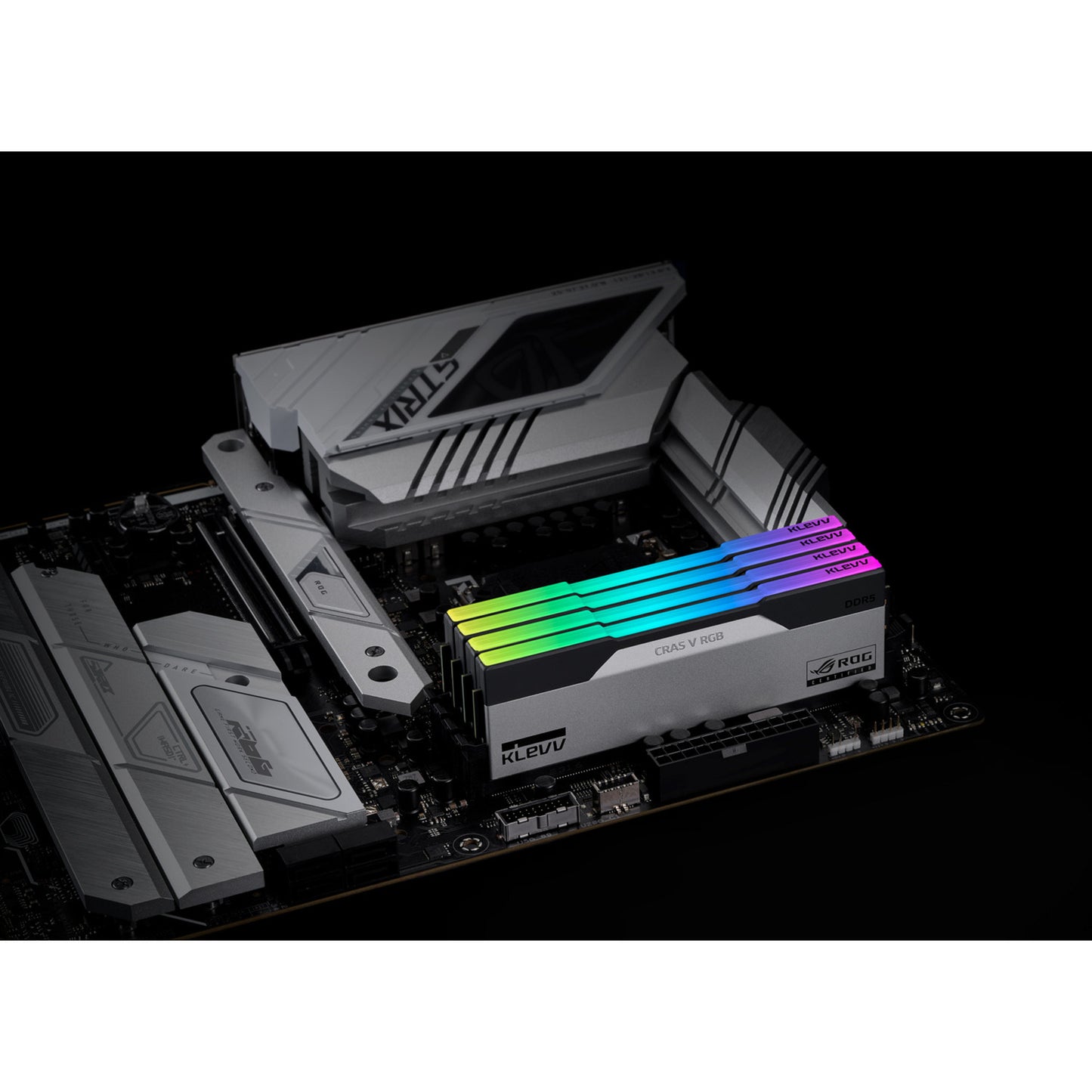 KLEVV cras v rgb rog 32 gb ddr5-6200 (2x 16 gb) werkgeheugen (wit, kd5agua80-62b320p, xmp, expo)