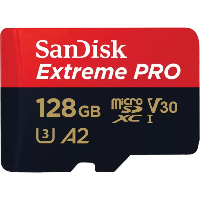 SanDisk extreme pro 128 gb microsdxc geheugenkaart (uhs-i u3, class 10, v30, a2, incl. sd adapter)