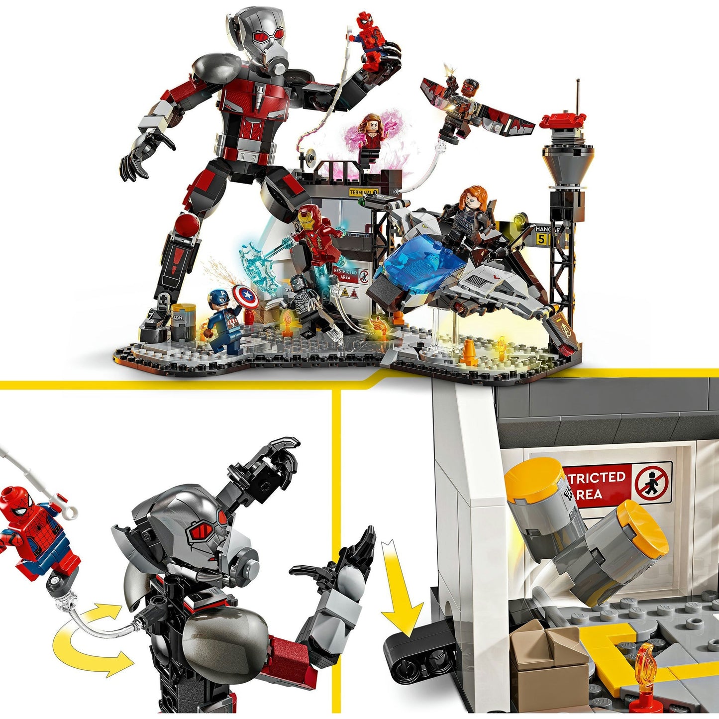 LEGO super heroes 76314 captain america civil war actiescene