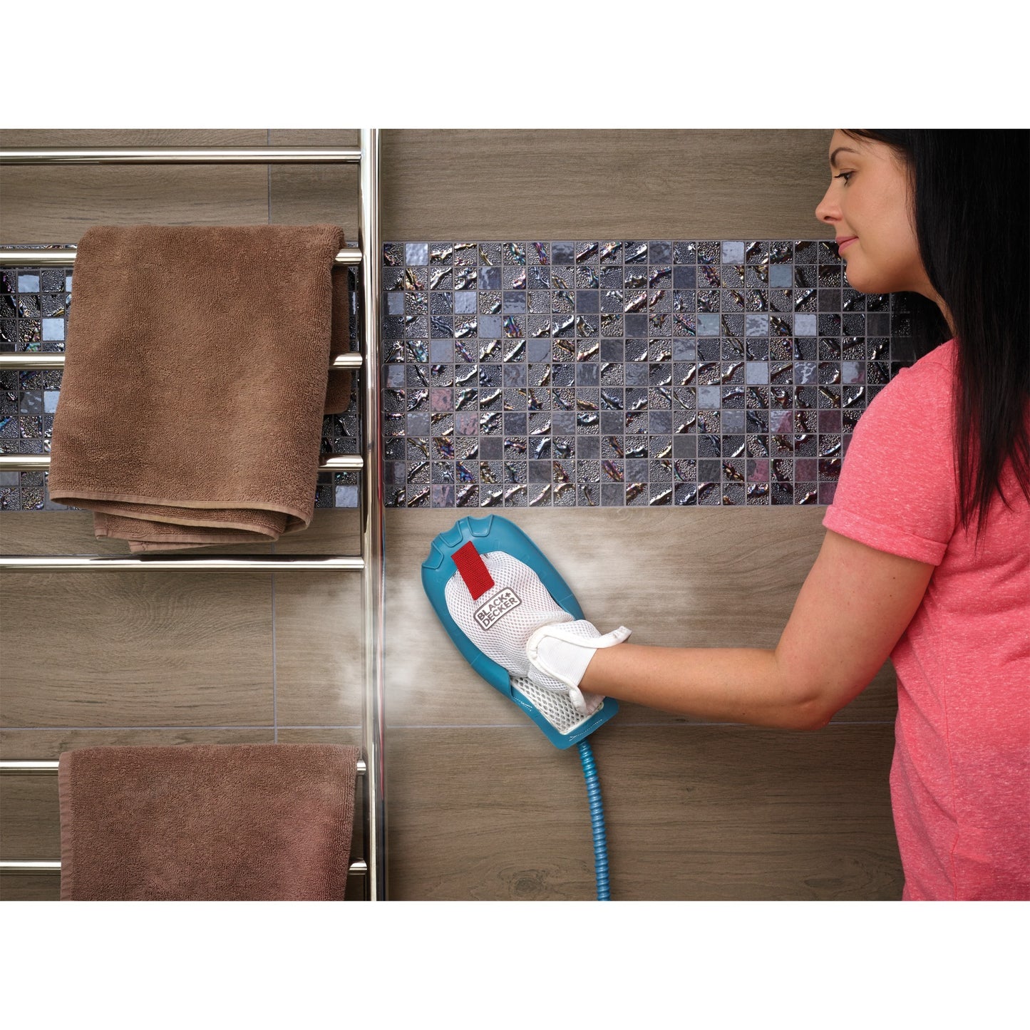 BLACK+DECKER 1600w steam-mop bhsm1615dam-qs stoomreiniger (wit blauw, incl. steamitt, deltavoet en 17 accessoires)