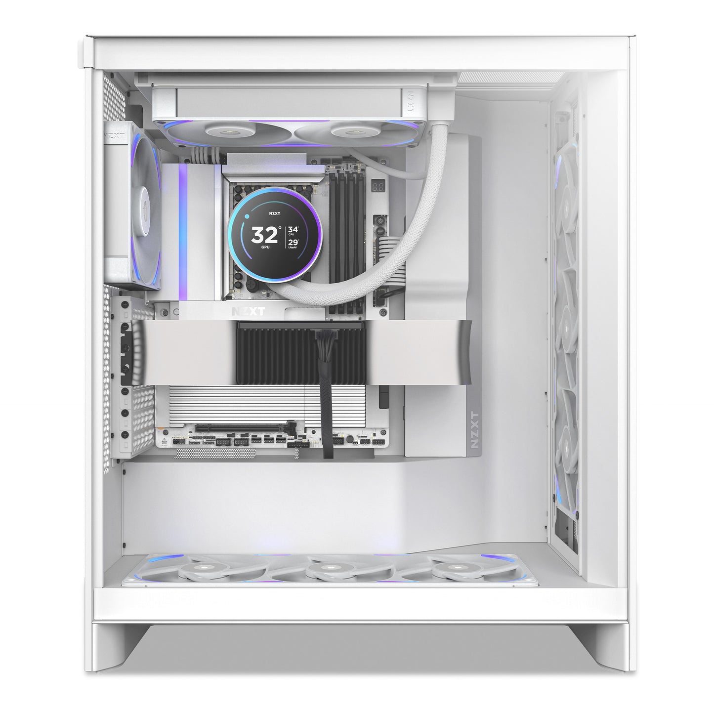 NZXT f240x rgb case fans (wit, 2 stuks, 240 x 120 x 30 mm, pwm)