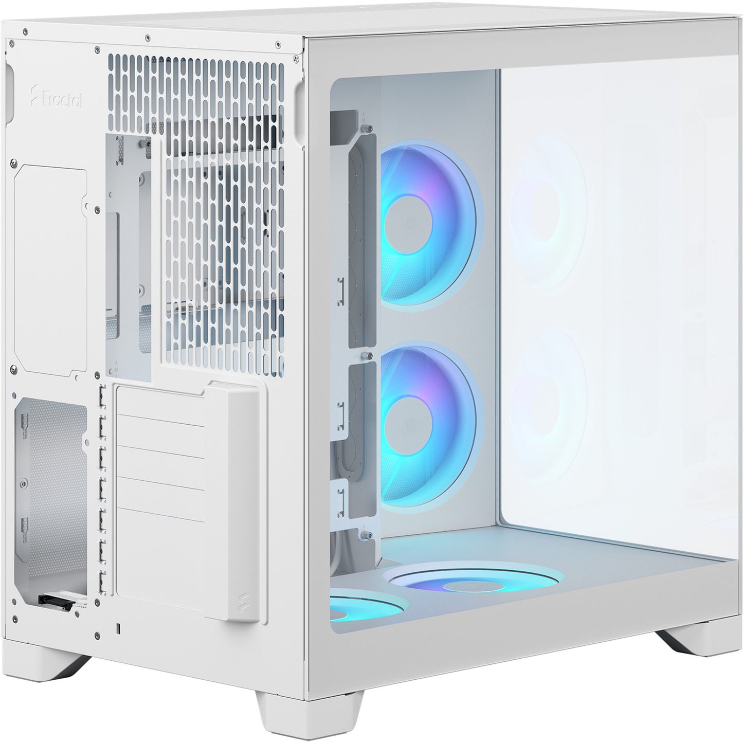 Fractal Design pop 2 vision rgb midi tower behuizing (wit | 1x usb-a | 1x usb-c | rgb | tempered glass)