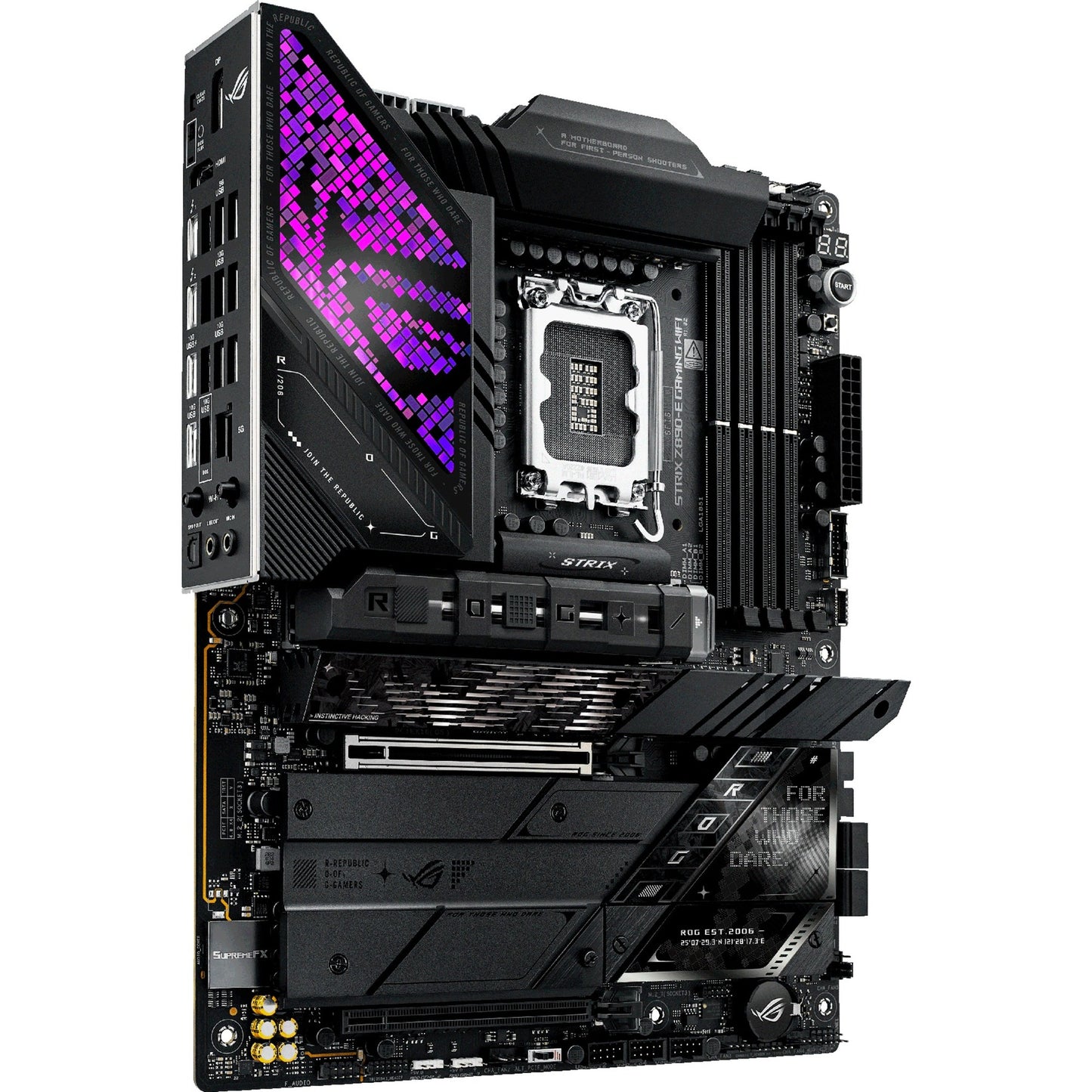 ASUS rog strix z890-e gaming wifi socket 1851 moederbord (zwart, raid, 5gb-lan, wi-fi 7, bt, sound, atx)