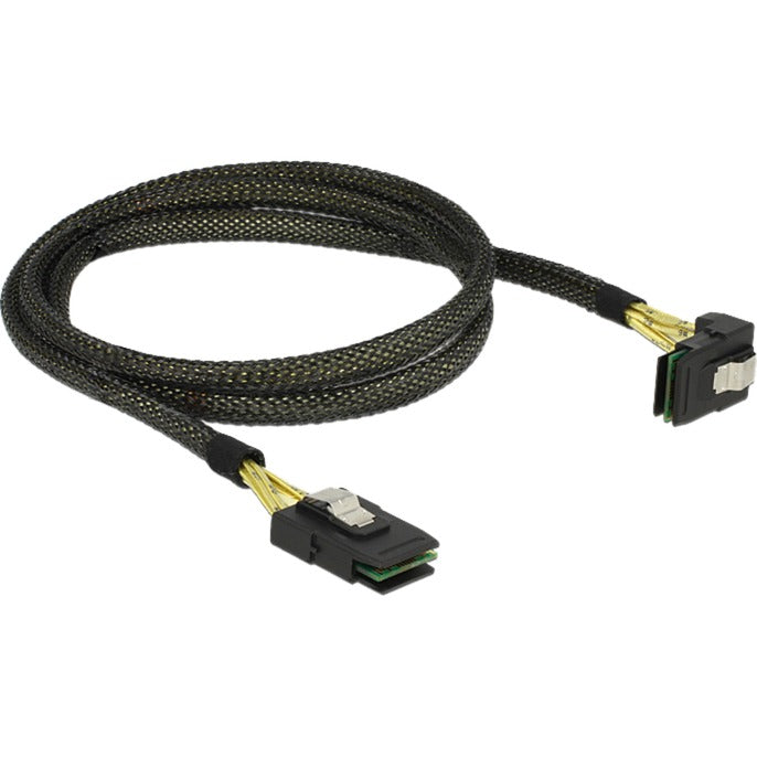 DeLOCK mini sas sff-8087 > mini sas sff-8087 angled , 1m kabel (zwart, 83642)