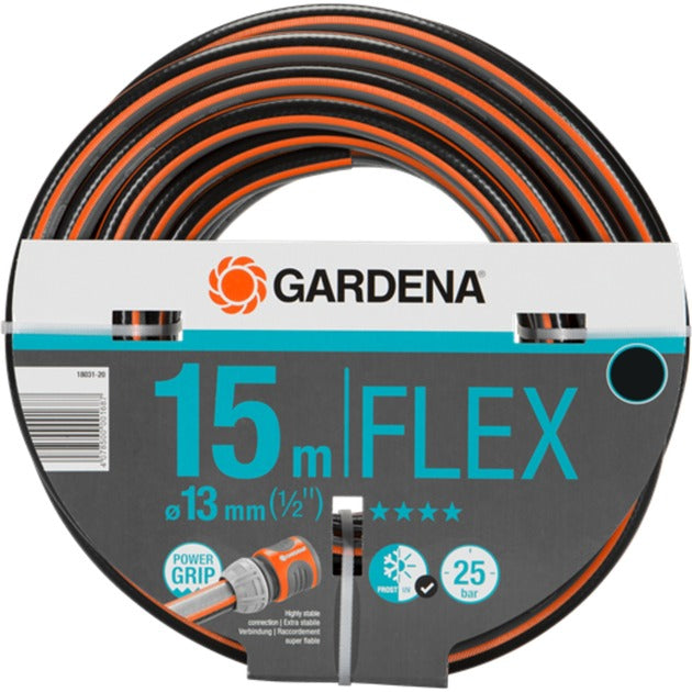 GARDENA comfort flex slang 13 mm (1 2 ) (zwart oranje, 18031-20, 15 m)