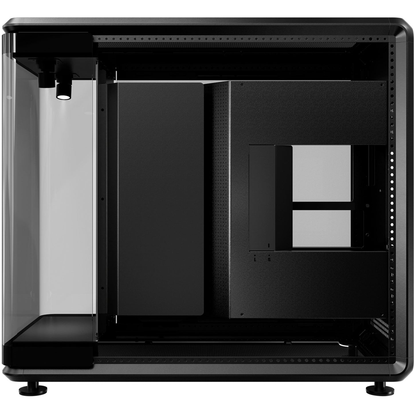 Cooler Master masterframe 360 panorama showcase behuizing (zwart | 2x usb-a | 1x usb-c | rgb | tempered glass)
