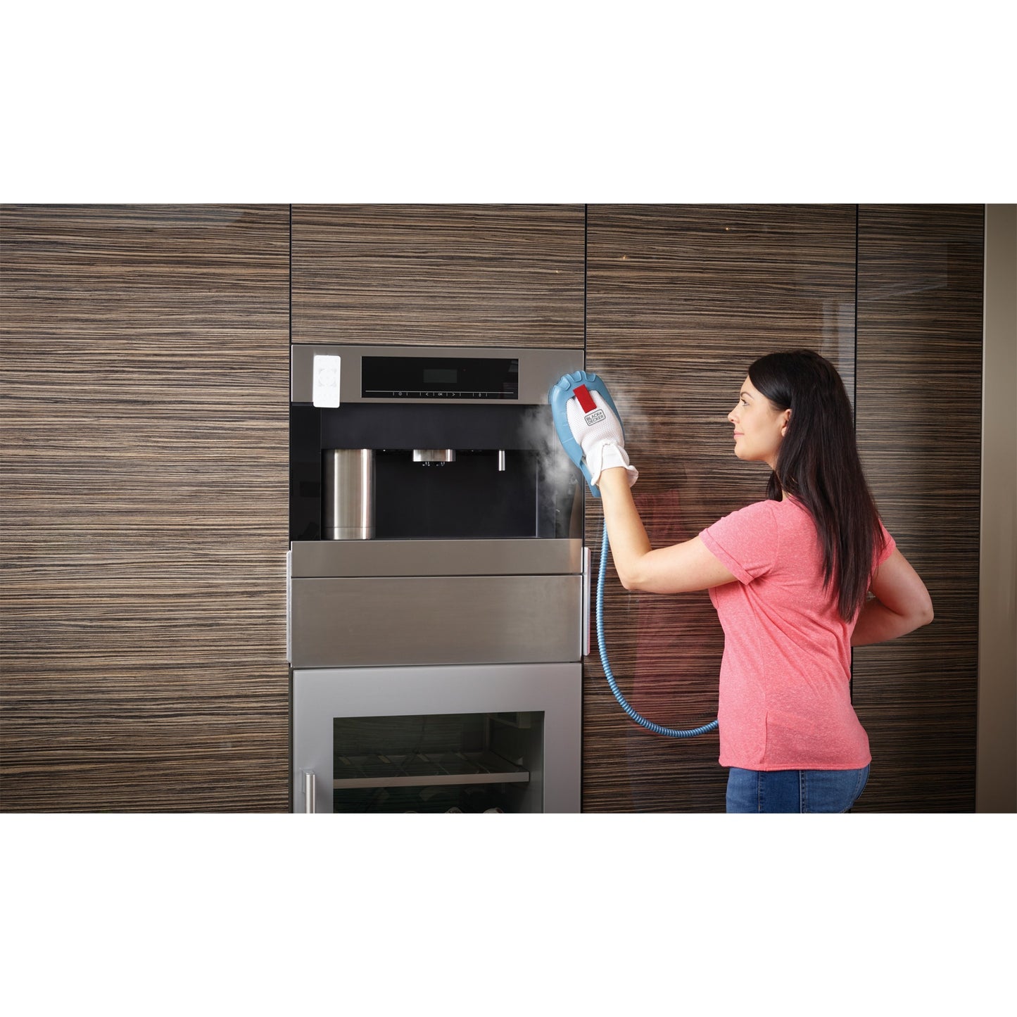 BLACK+DECKER 1600w steam-mop bhsm1615dam-qs stoomreiniger (wit blauw, incl. steamitt, deltavoet en 17 accessoires)