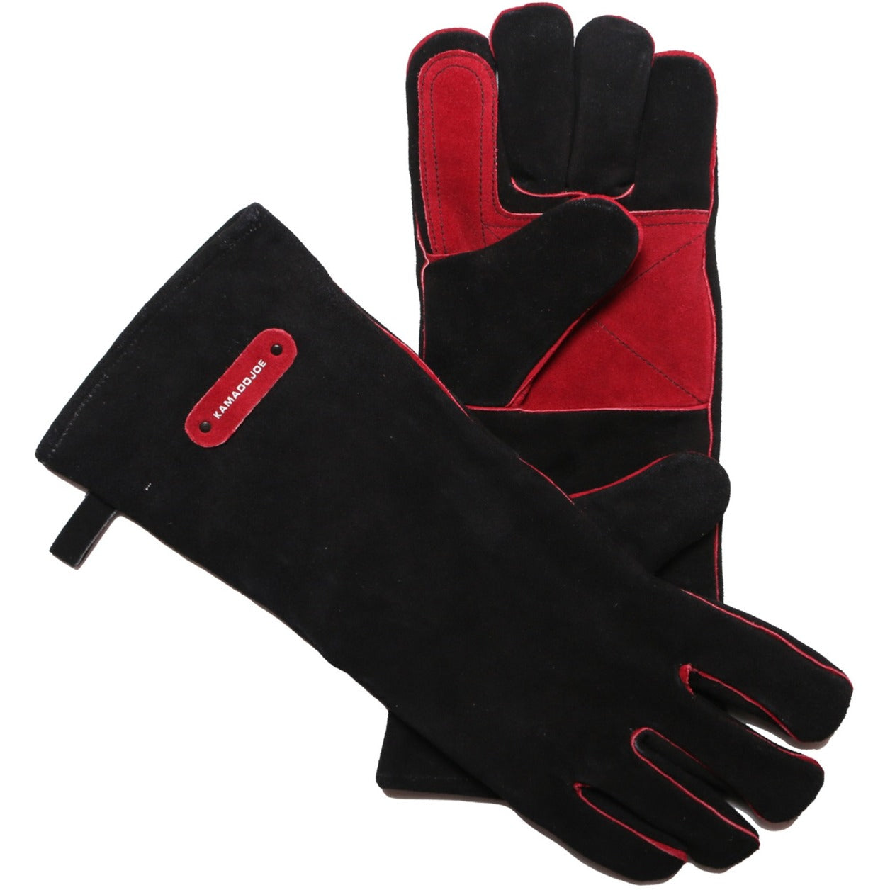 Kamado Joe leather gloves handschoen (zwart rood)